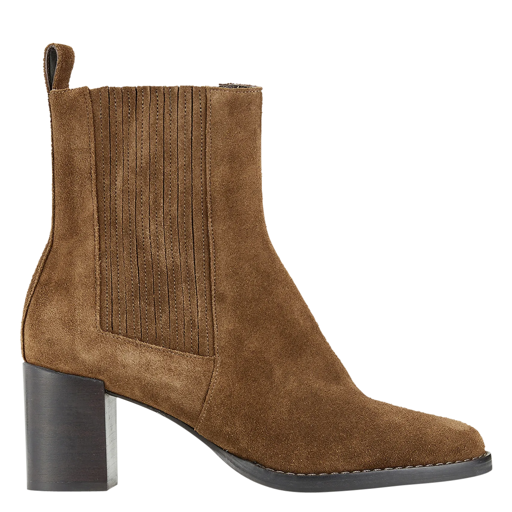 Bottines en cuir velours Marron BELLA