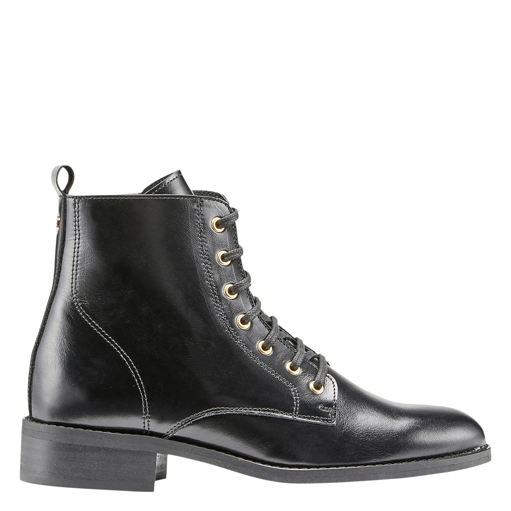 Bottines plates en cuir vernis Noir FIBI2