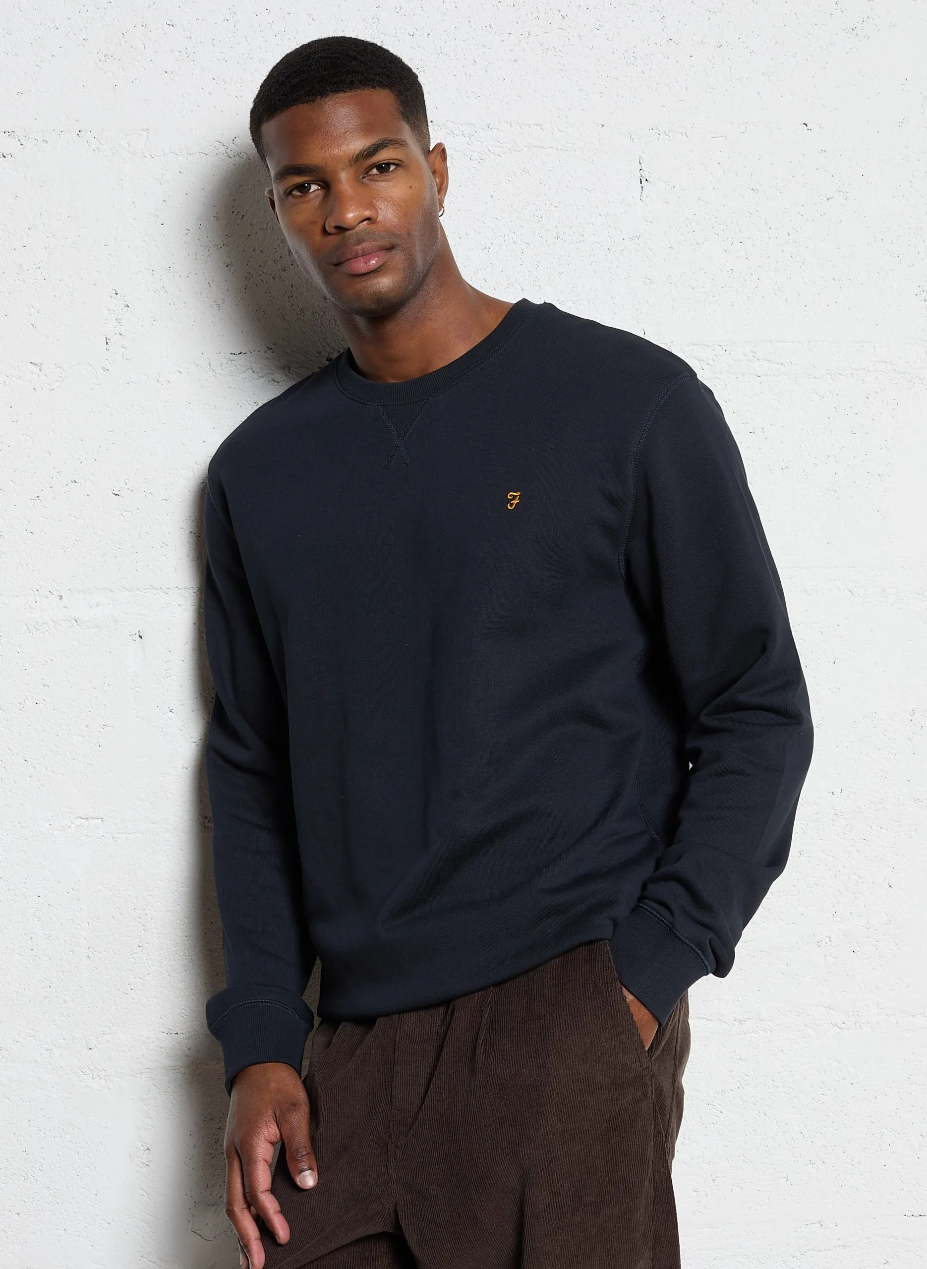 Sweat droit col rond en coton bio Bleu TIM