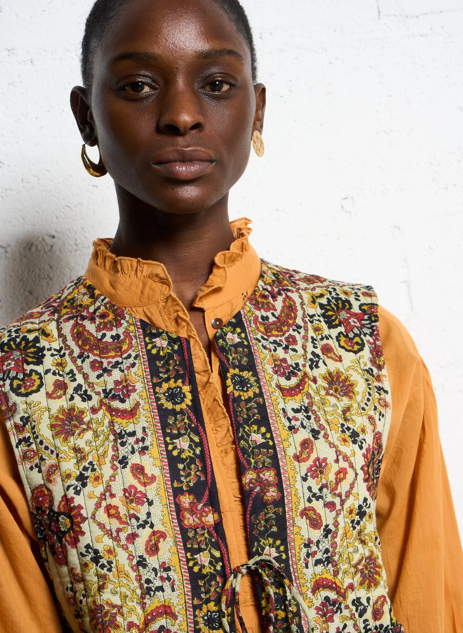 Gilet col rond en coton Multicolore MARIUS