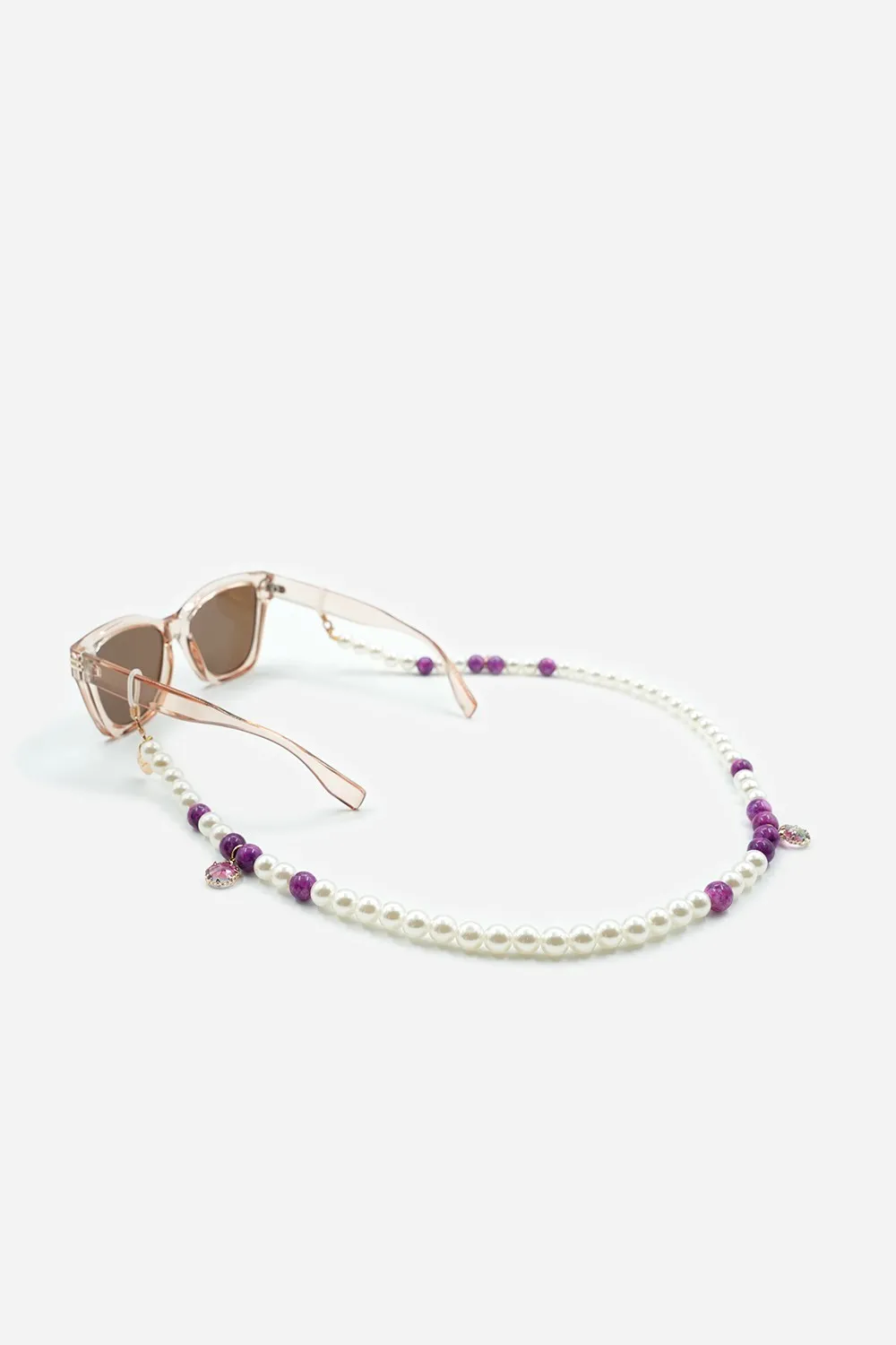 Chaîne de lunettes en perles Blanc SOLA