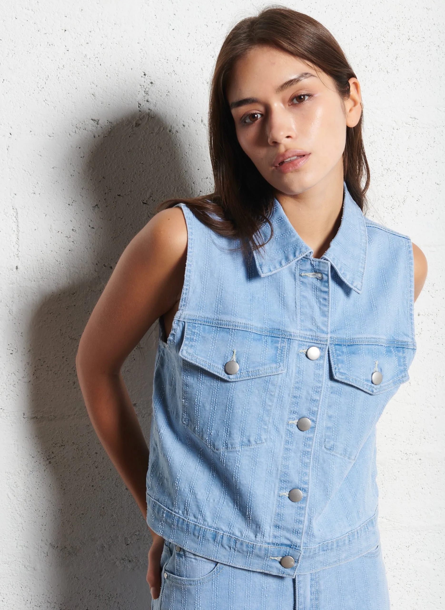 Veste col classique en coton mélangé Bleu DYLAN