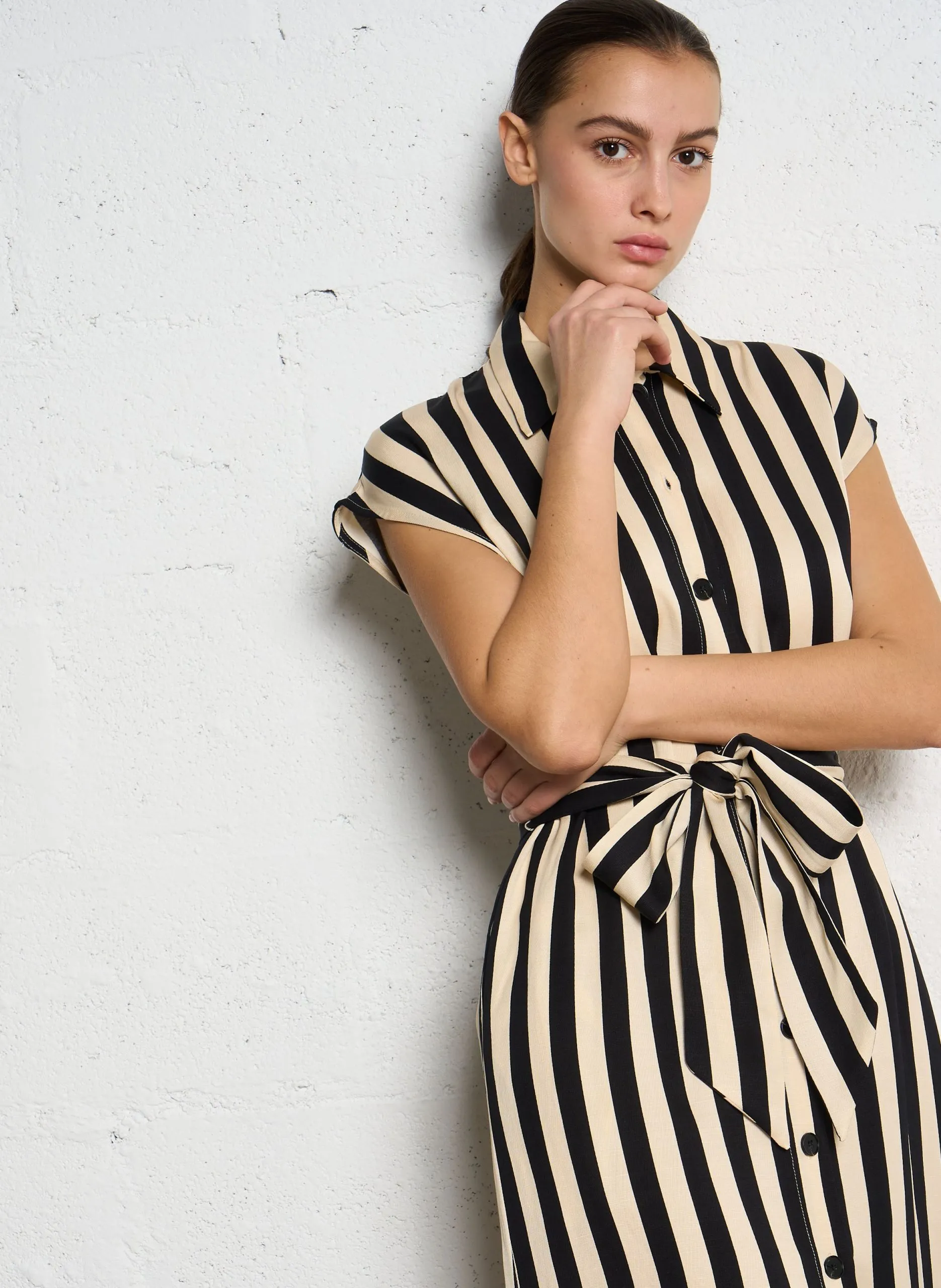 Robe ample rayée Noir CELEST