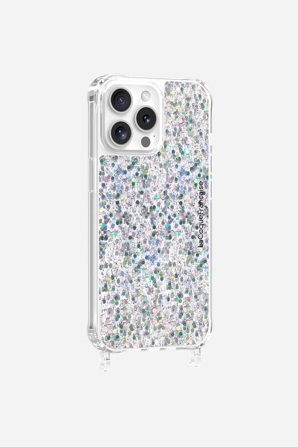 Coque de téléphone paillettes avec anneaux pour iphone 15 pro max Argent