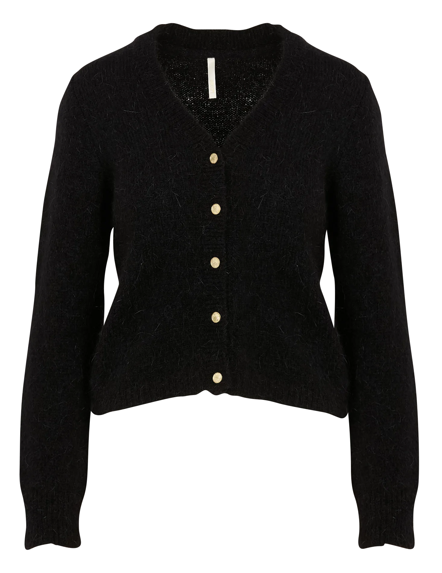 Gilet col V en laine mélangée Noir