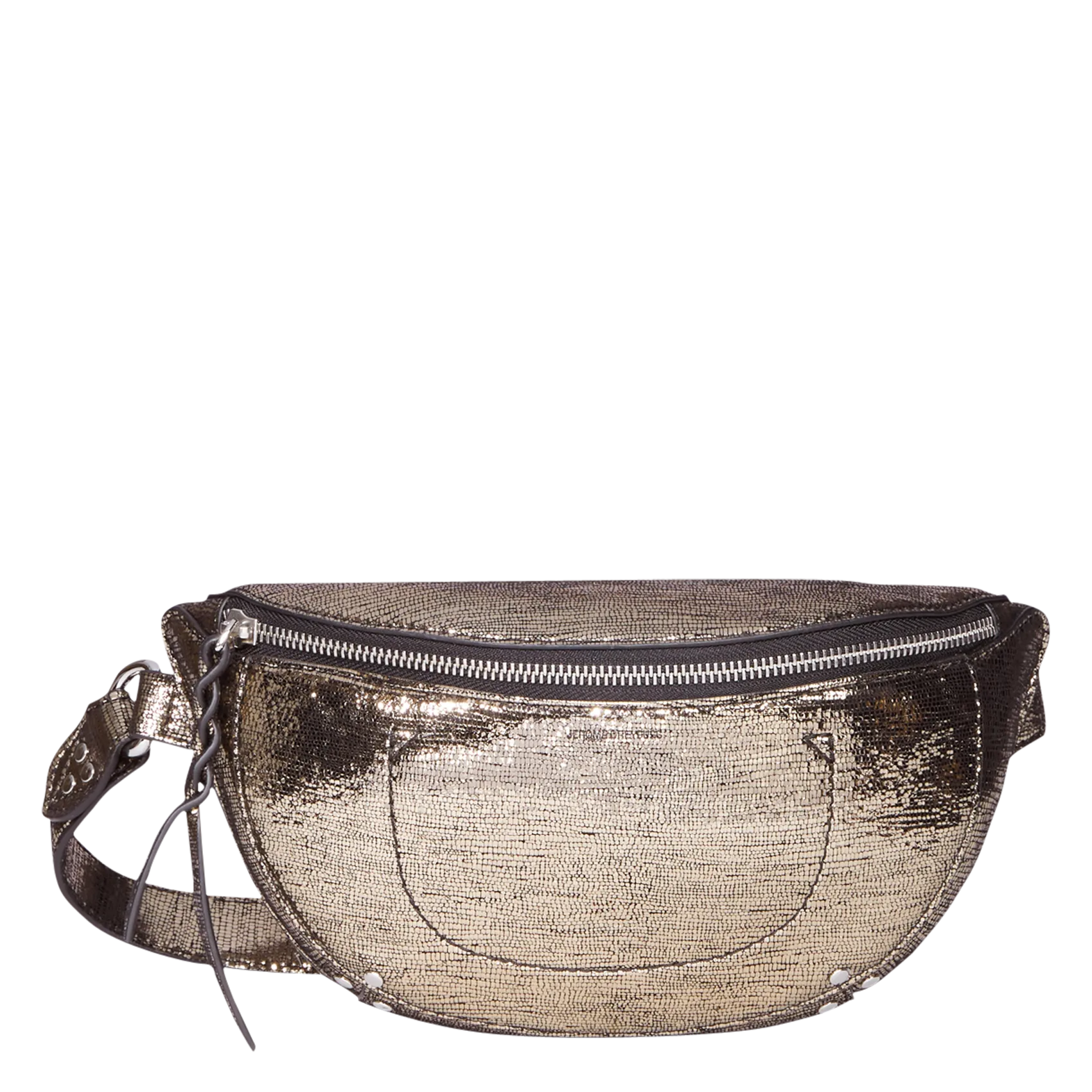 Sac banane en cuir métallisé Doré LINO