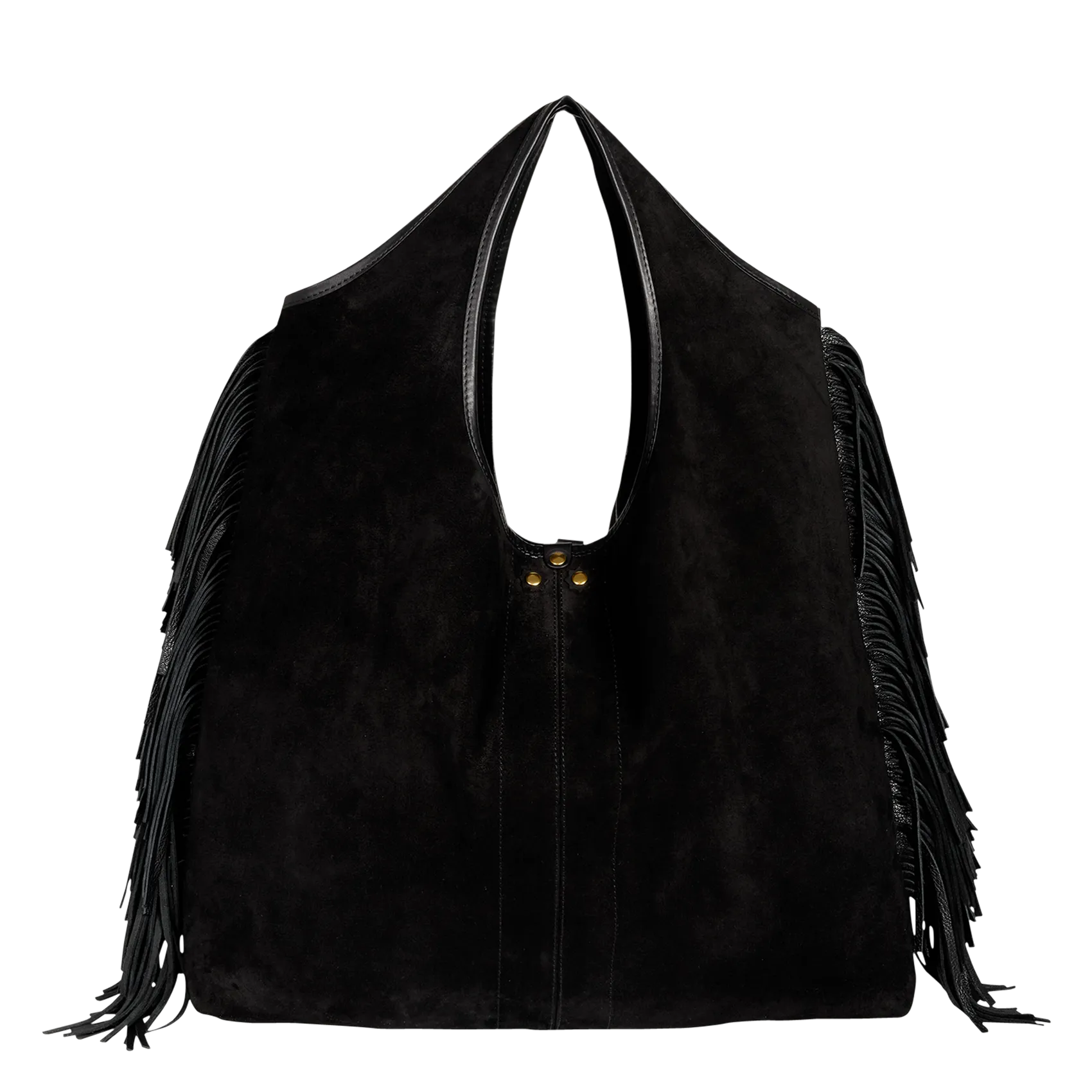 Sac cabas en cuir velours Noir PACO