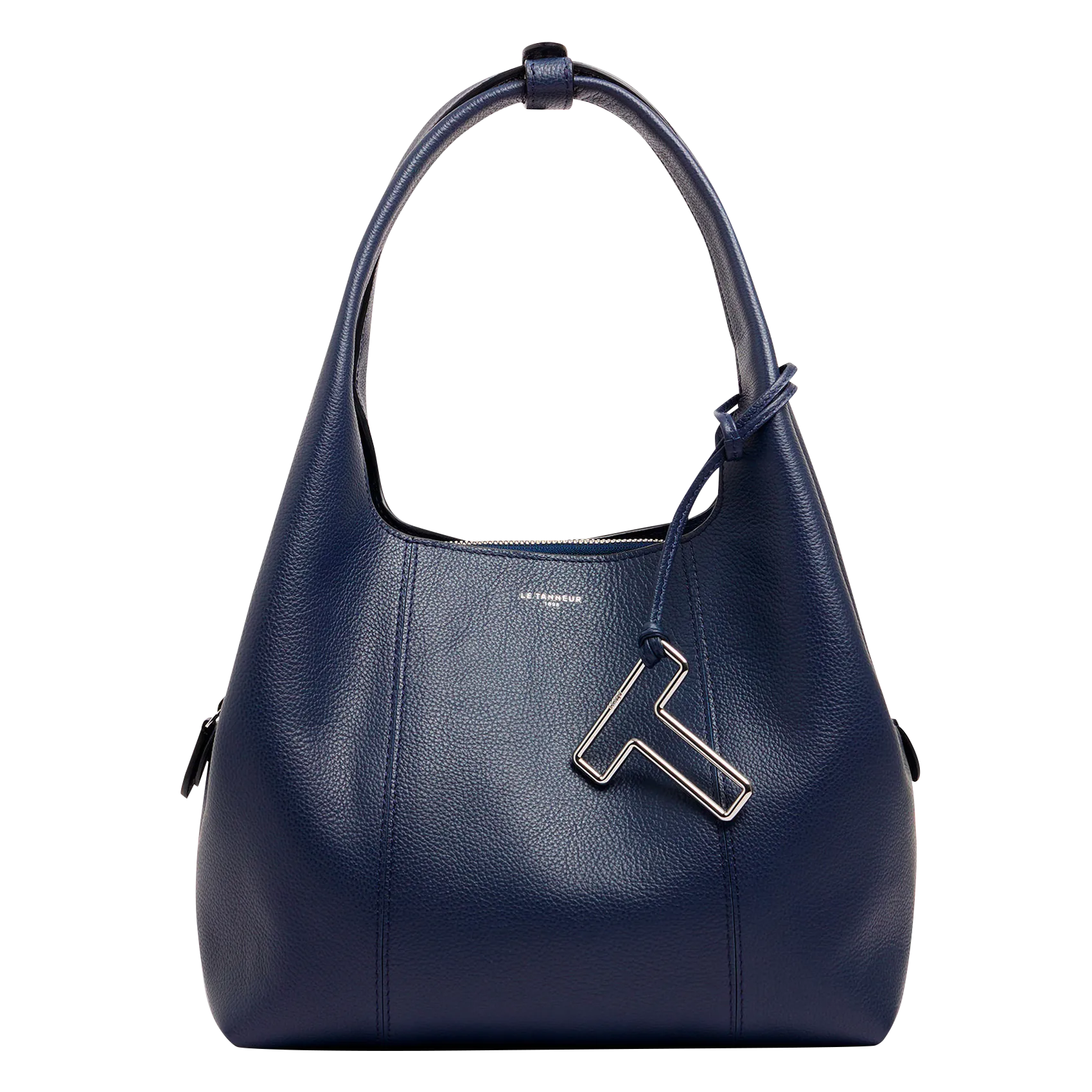 Sac porté épaule en cuir grainé Bleu JULIETTE
