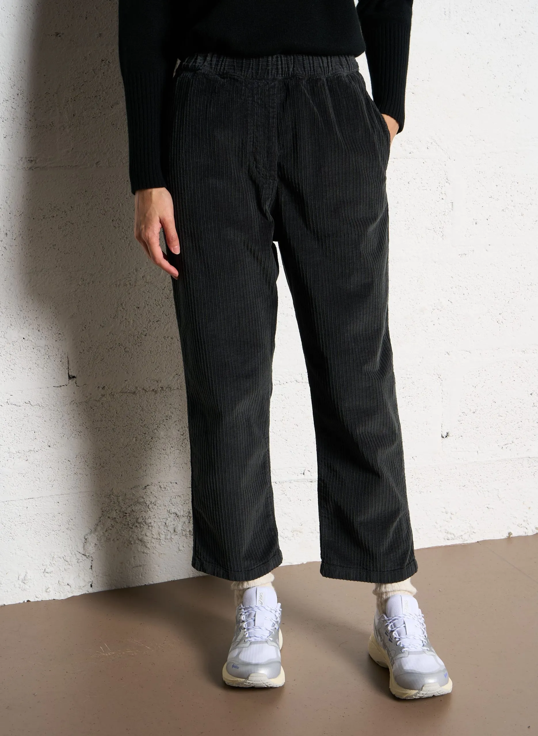 Pantalon droit en coton Vert RUSSEL