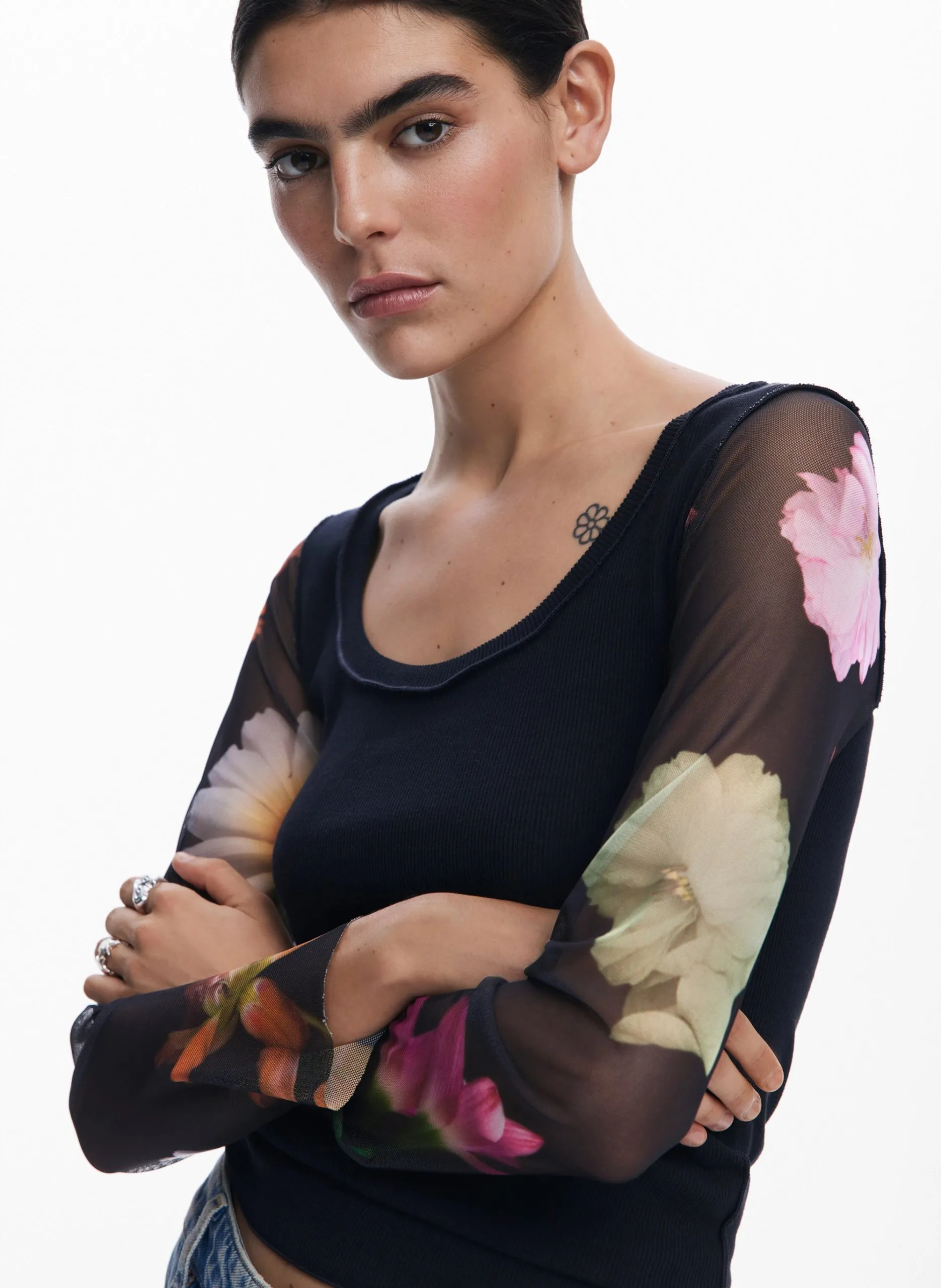 Tee-shirt col rond Noir