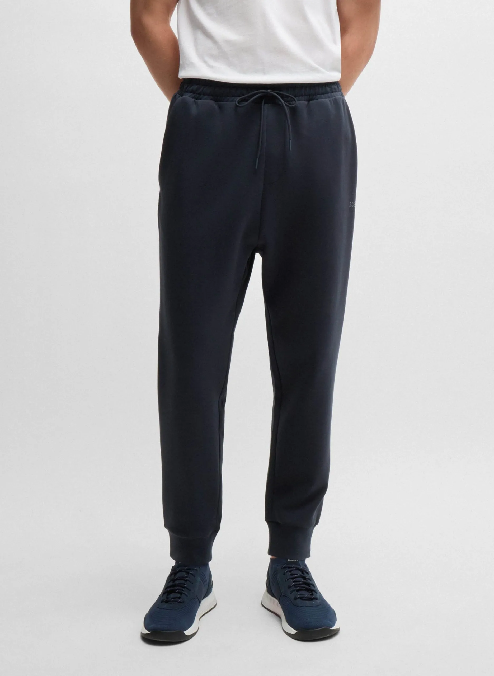 Bas de survêtement en coton imprimé Bleu