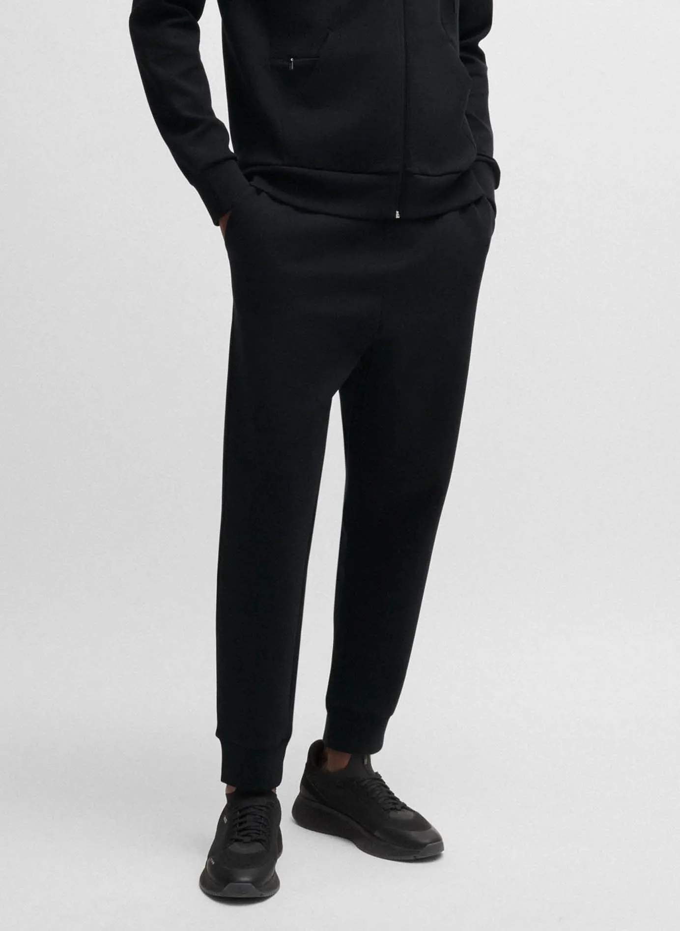 Bas de survêtement en coton imprimé Noir