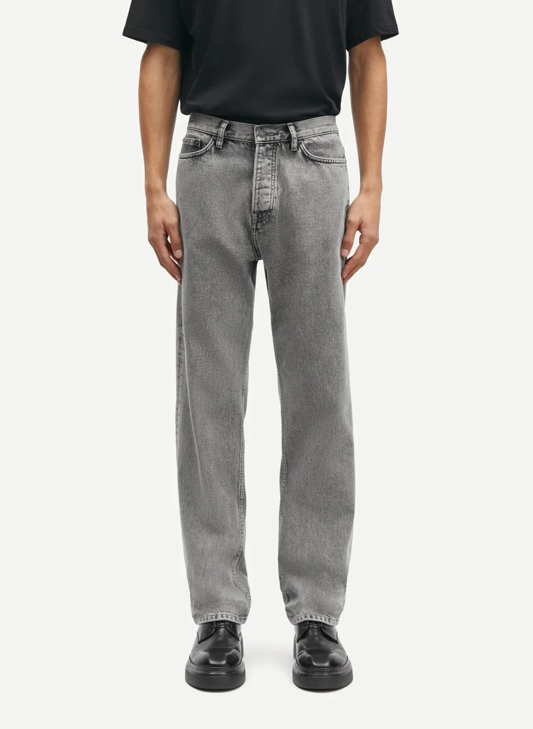 Jean droit en coton biologique Gris SAEDDIE