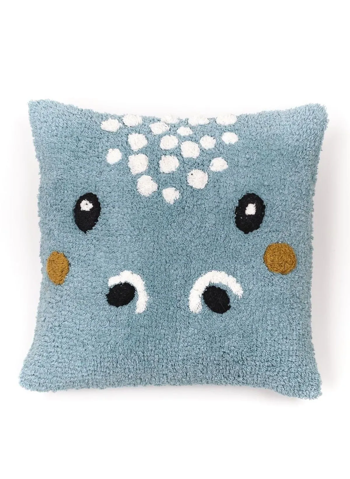 Coussin déhoussable tufté en coton Gris FUNNY