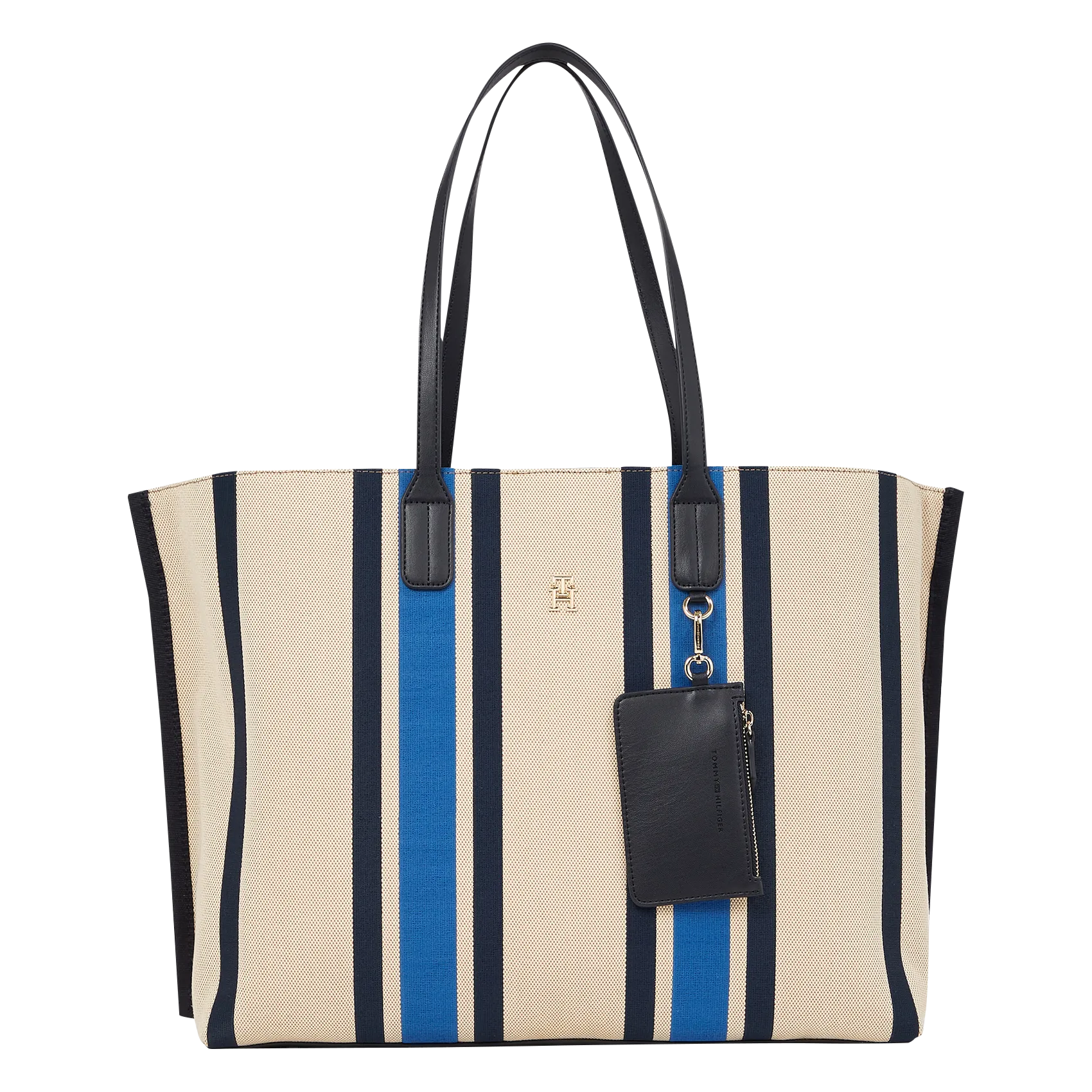 Sac shopper en fibres recyclées mélangées Bleu