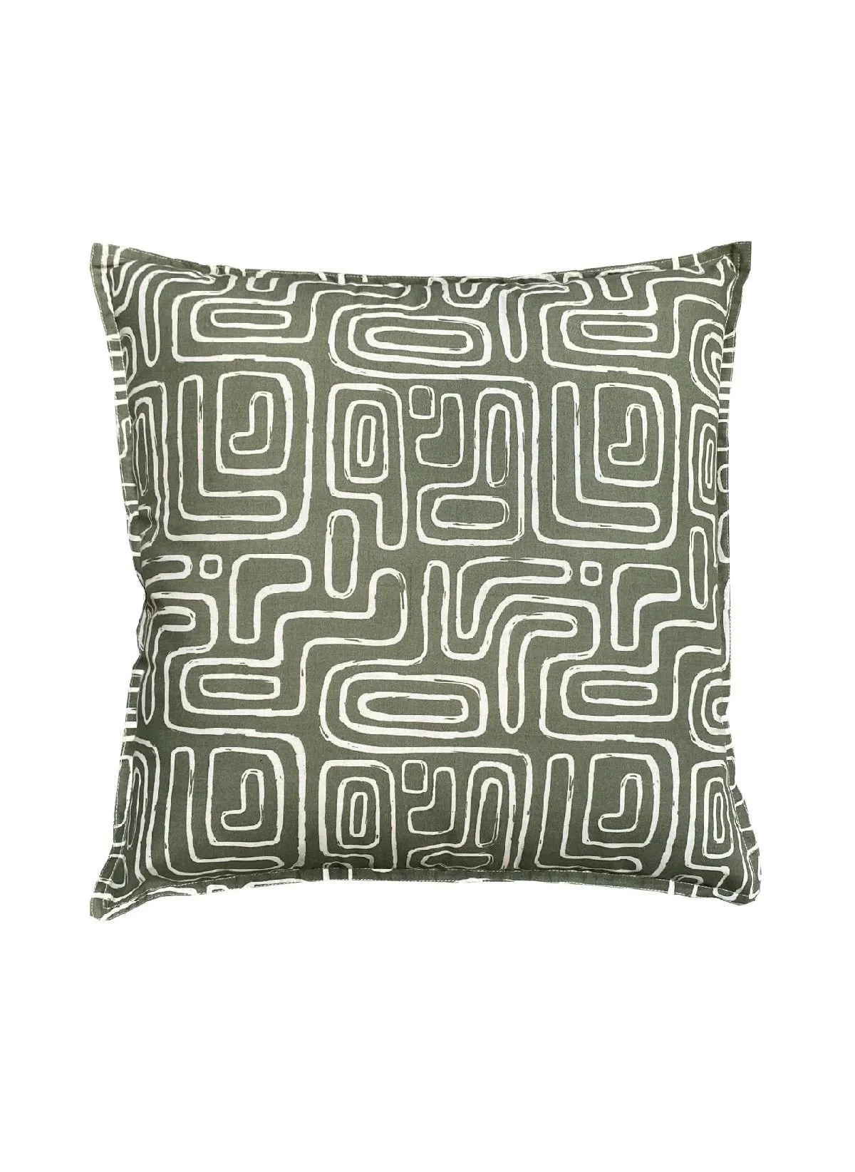 Coussin carré imprimé en coton Vert MATISSE
