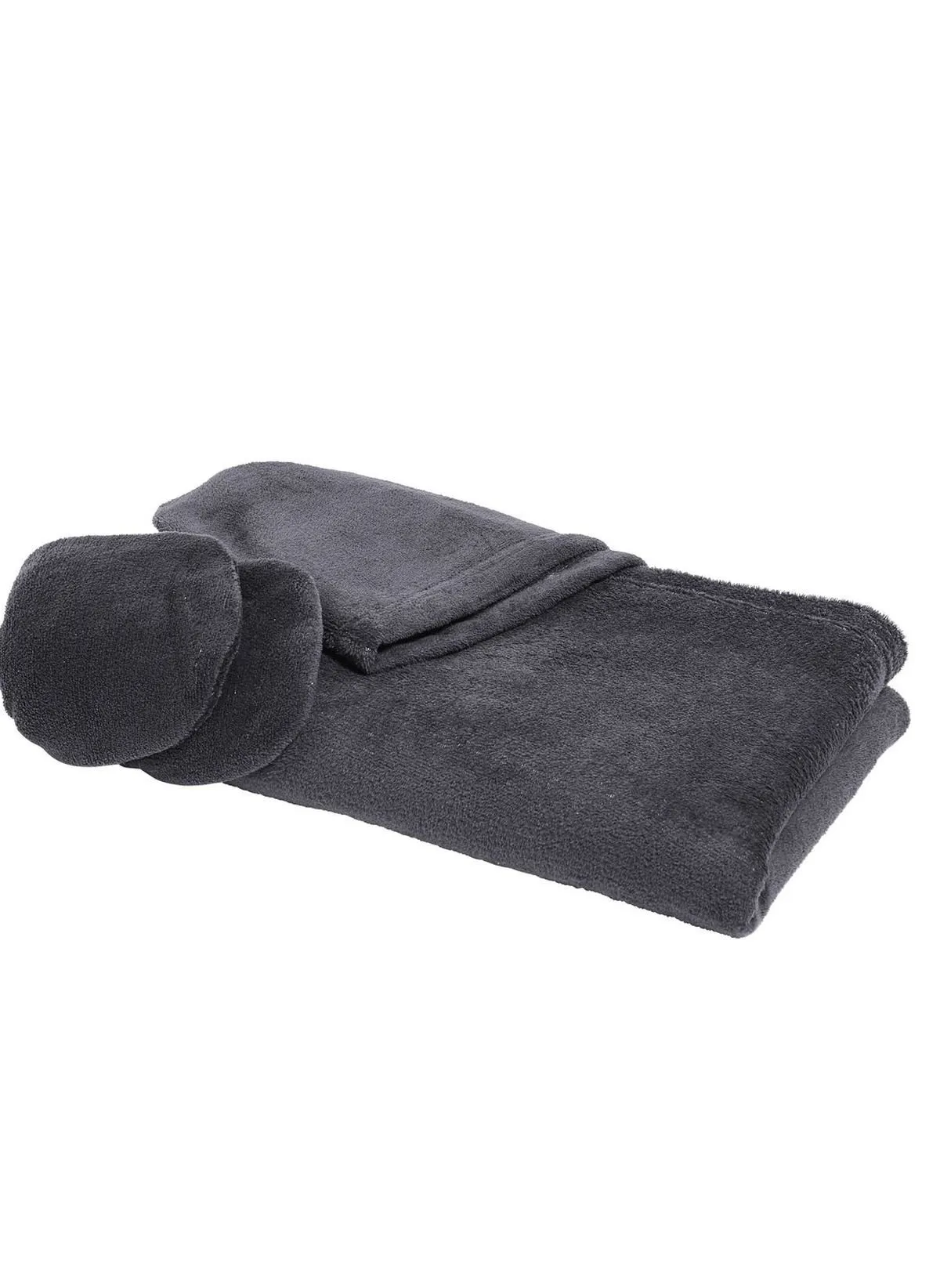 Plaid à capuche uni Gris ESSENTIAL