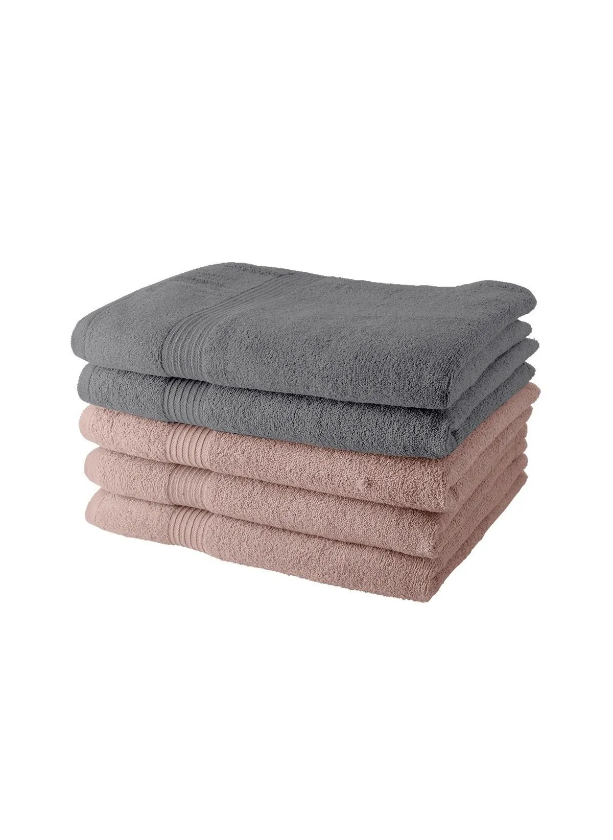 Lot de 5 draps de bain en coton Rose ESSENTIAL