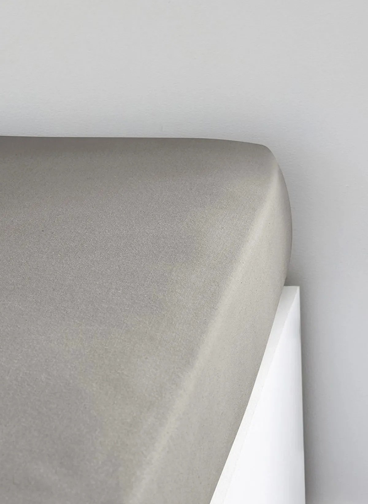 Drap housse extensible en coton Beige ESSENTIAL