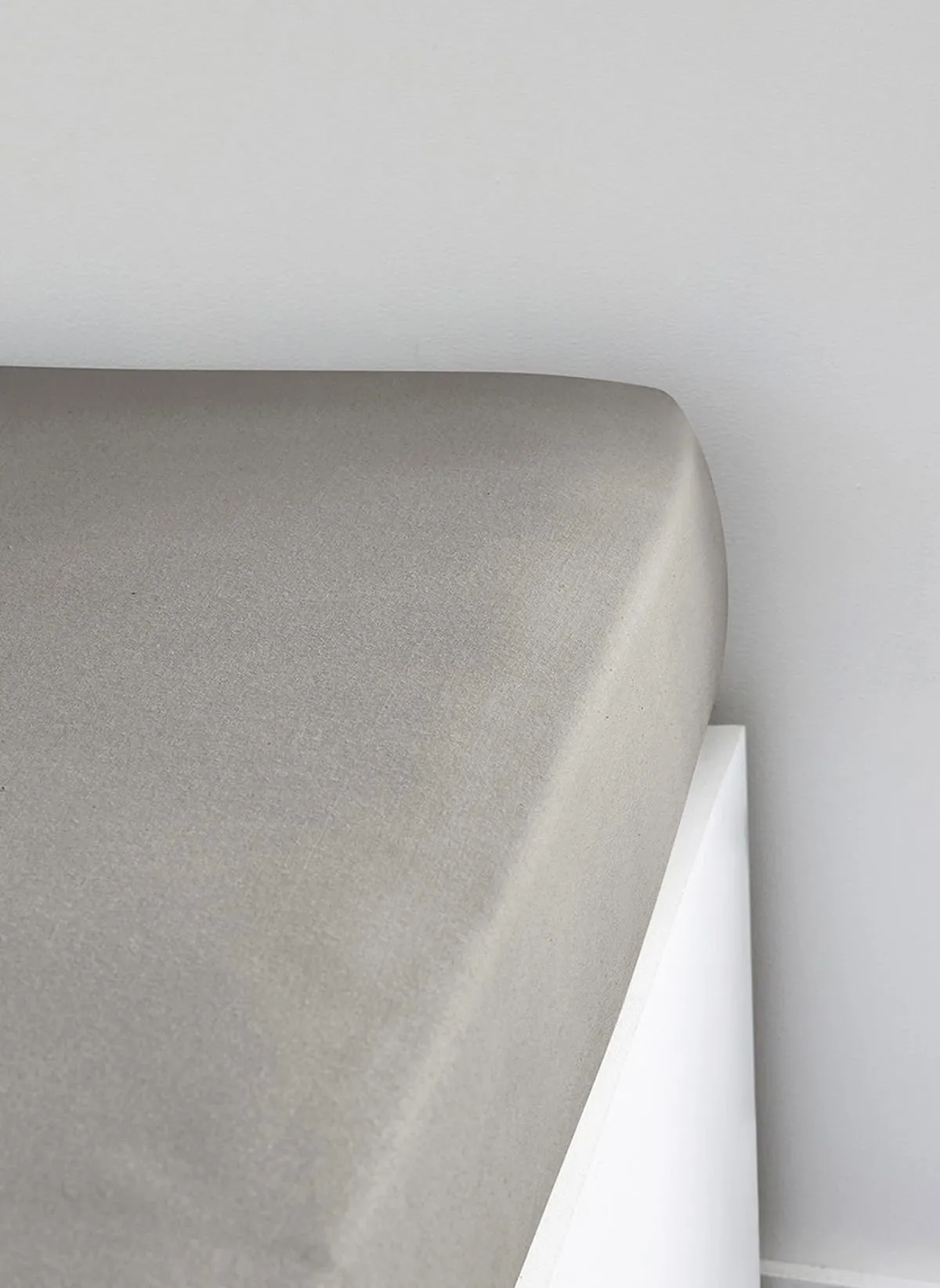 Drap housse uni en coton Beige ESSENTIAL