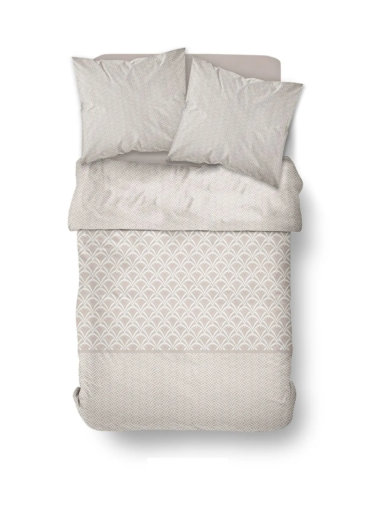 Parure de lit imprimé en coton Beige SUNSHINE VICTORINE