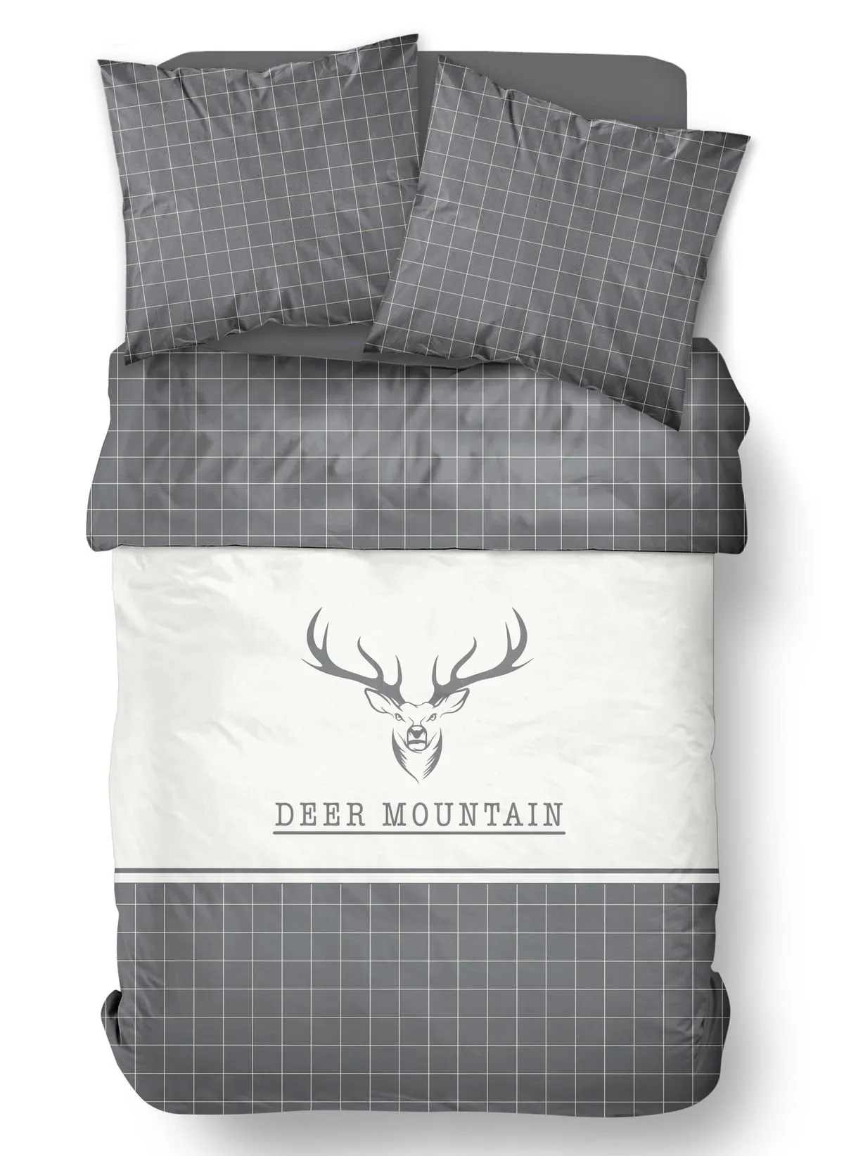 Parure de lit en coton Gris MOUNTAIN