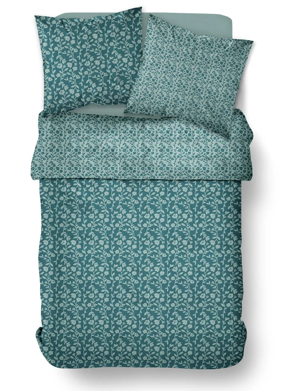 Parure de lit en coton Bleu SUNSHINE PAULINE