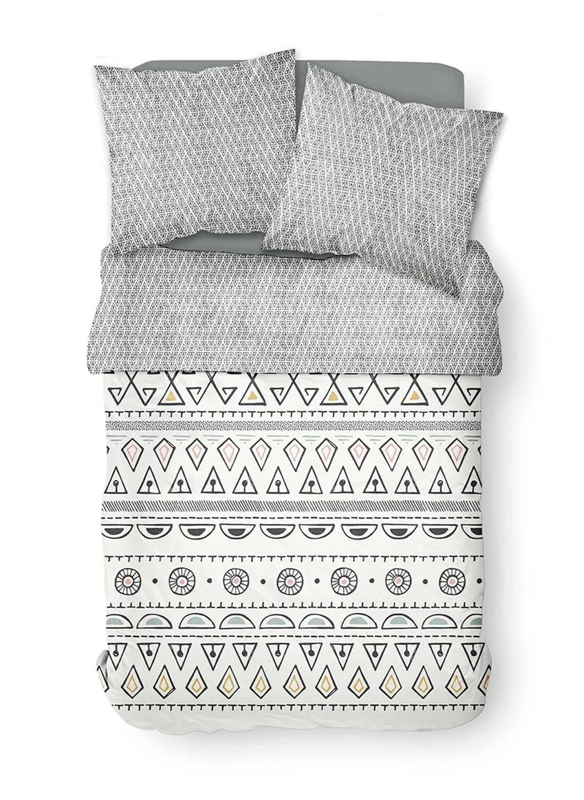 Parure de lit imprimé en coton Blanc SUNSHINE MAHE