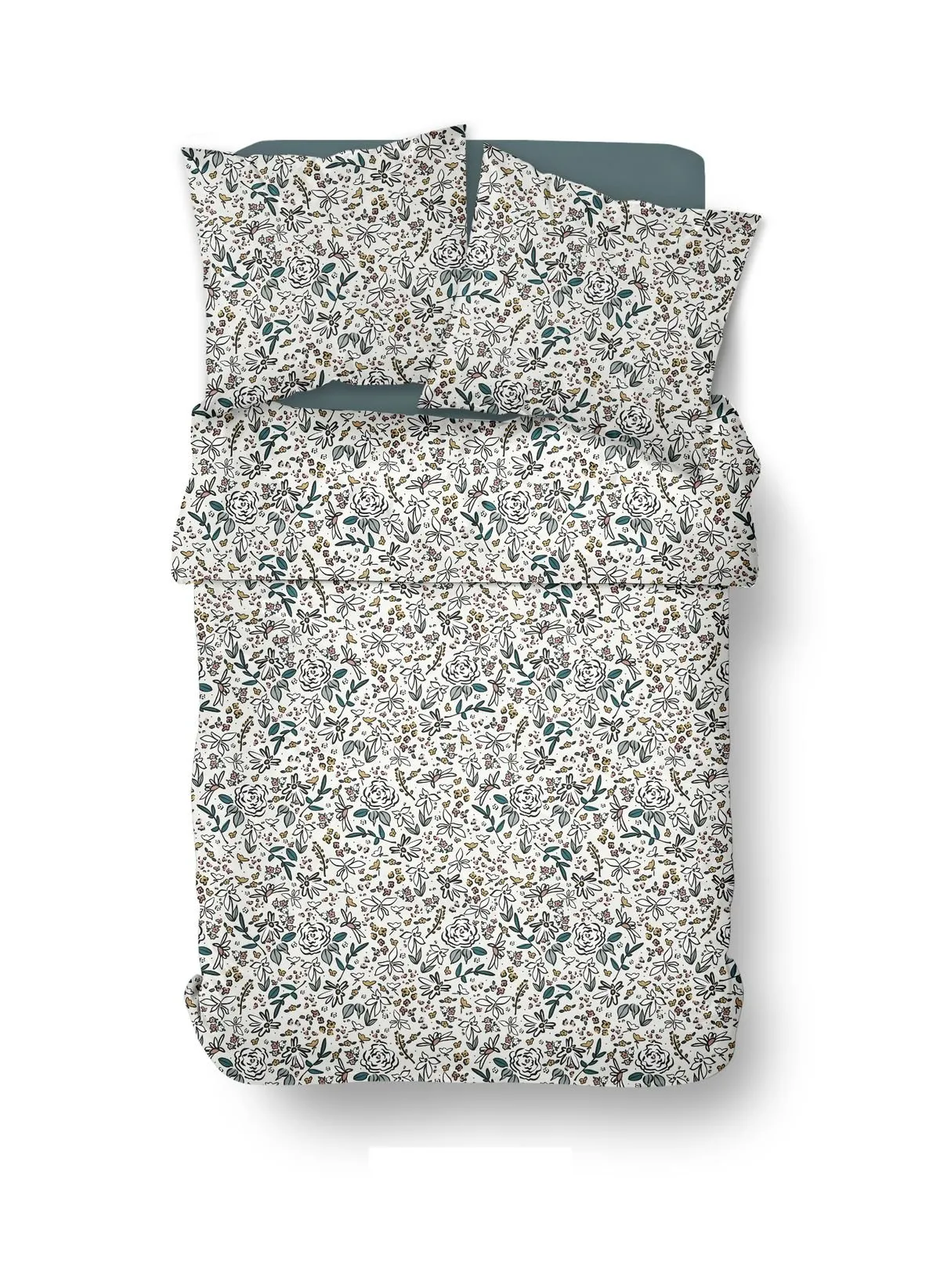 Parure de lit en coton Blanc SUNSHINE JULIA