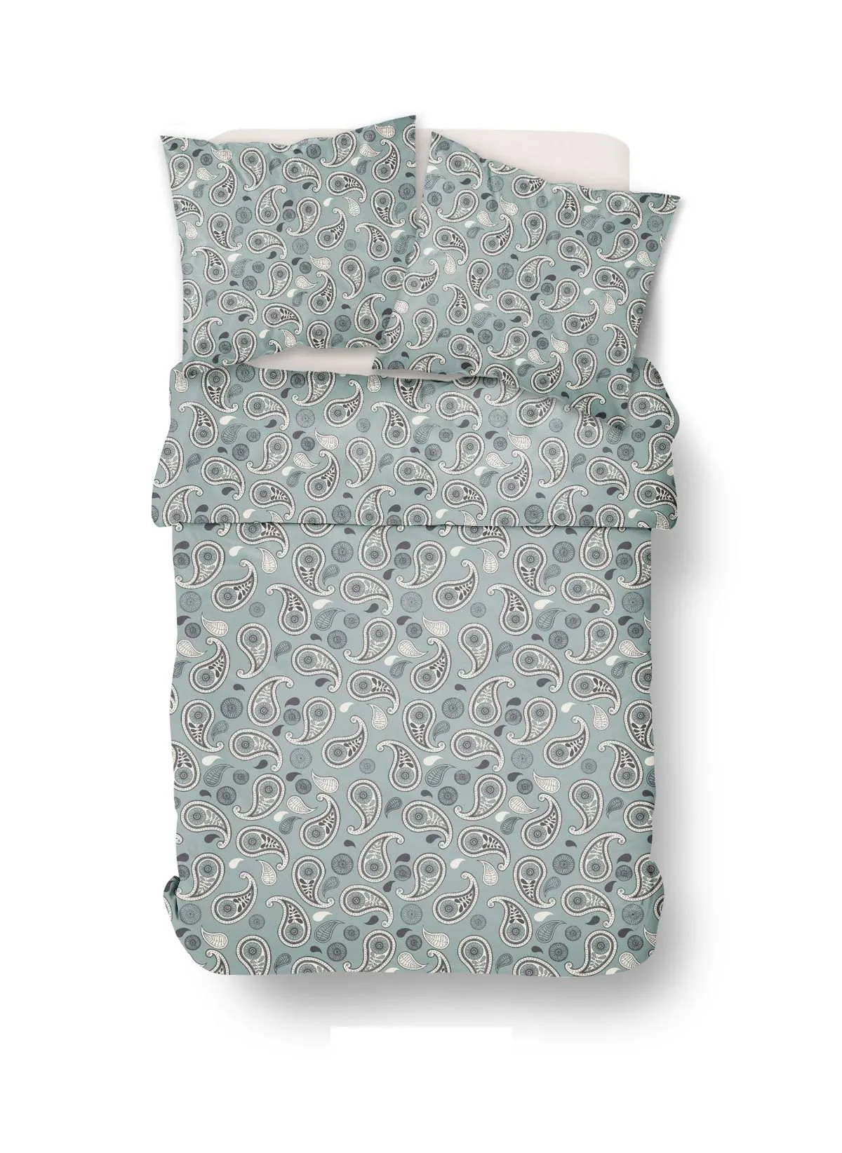 Parure de lit imprimé en coton Vert SUNSHINE MADELEINE