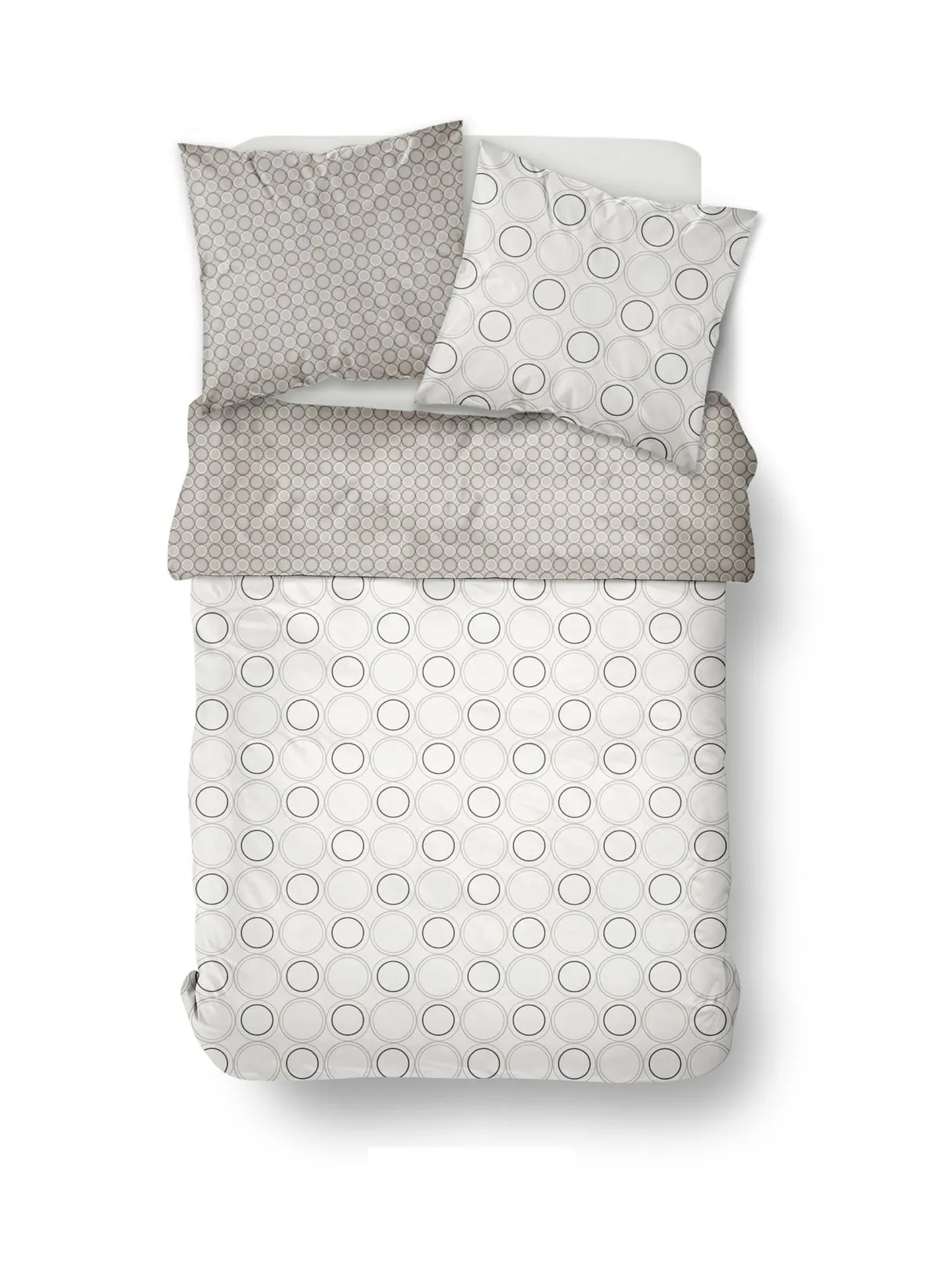 Parure de lit imprimé en coton Blanc SUNSHINE SUZANE