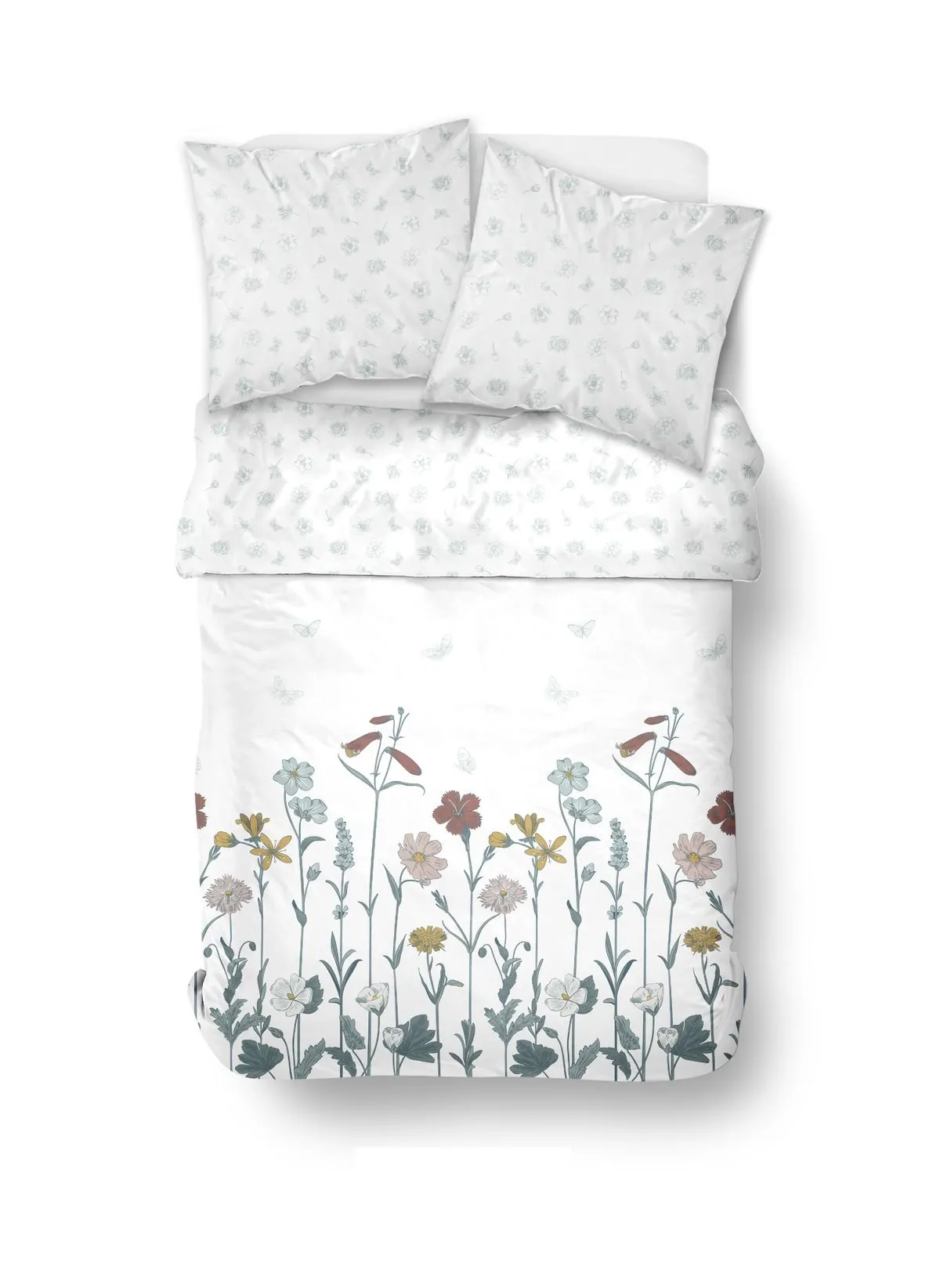 Parure de lit imprimé en coton Blanc SUNSHINE POLY