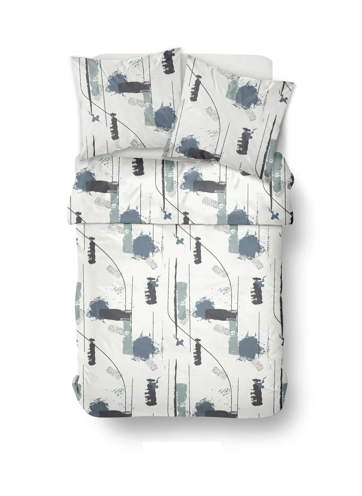 Parure de lit imprimé en coton Blanc SUNSHINE HENRI