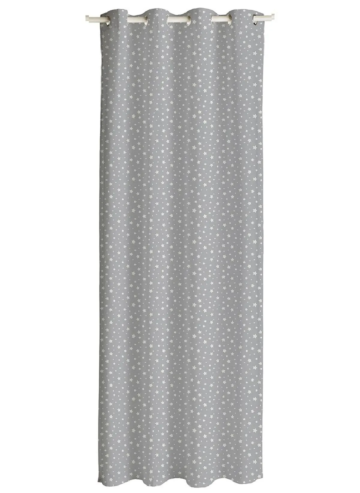 Rideau en coton Gris ETOILES