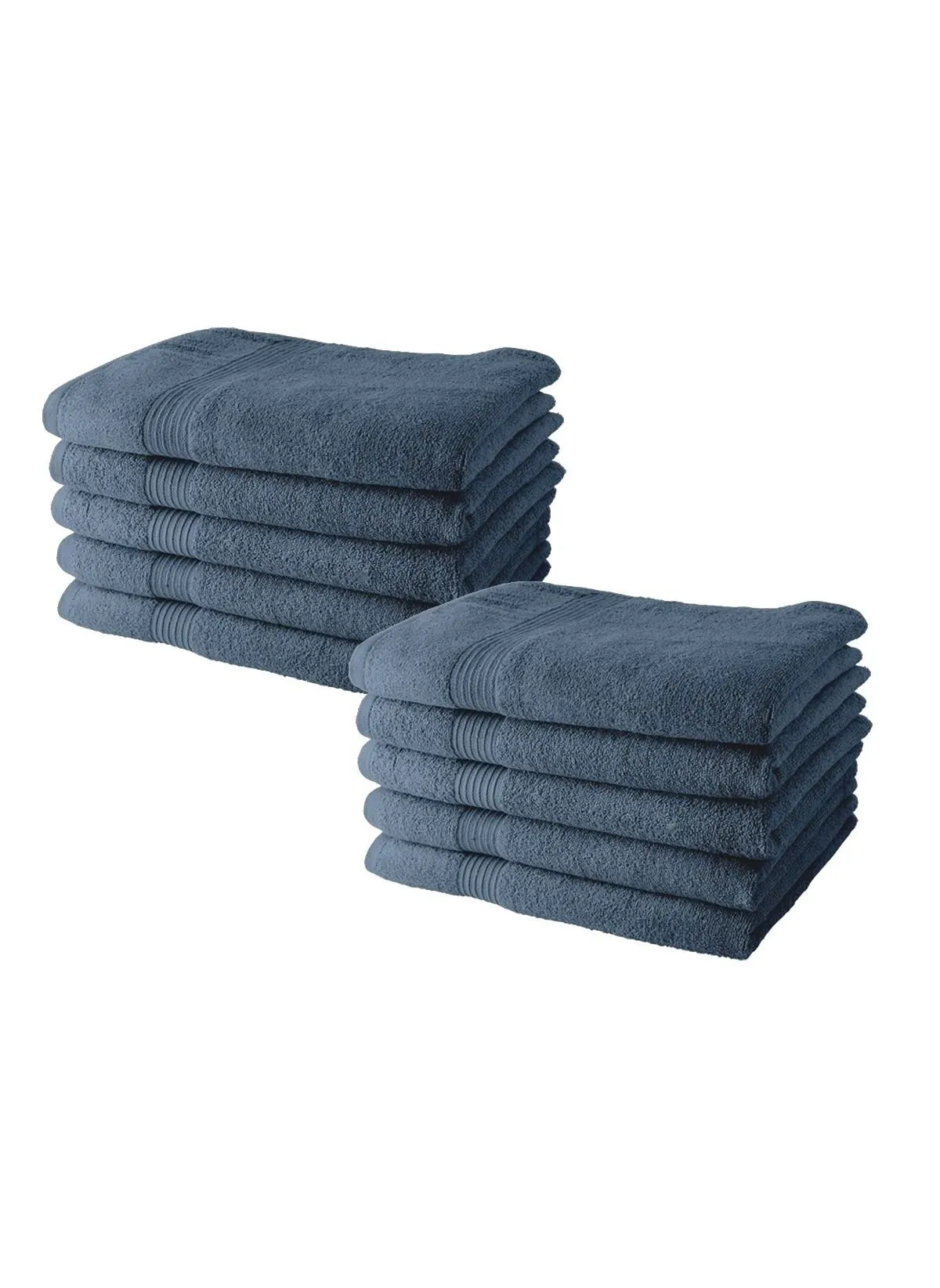 Lot de 10 draps de bain en coton Bleu ESSENTIAL