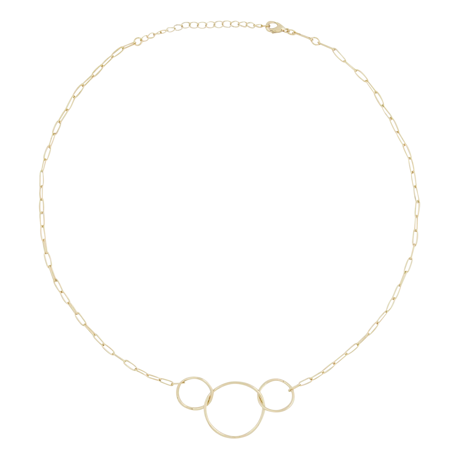 Collier chaîne à anneaux Doré