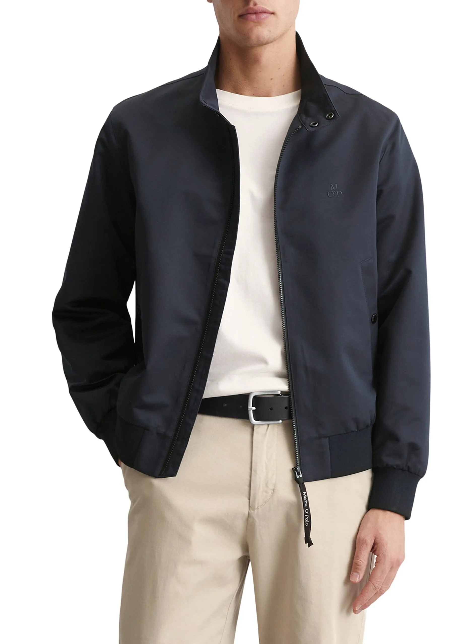 Veste droite zippée à col montant Bleu