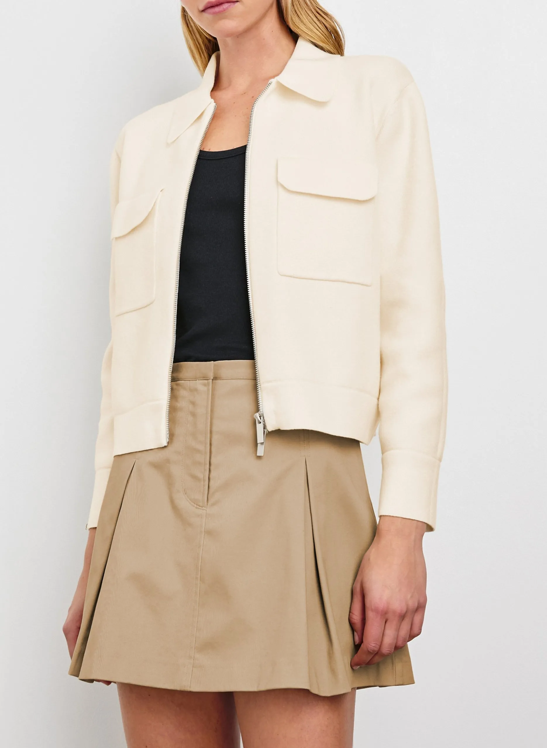 Veste col classique en coton mélangé Blanc REMINGTON