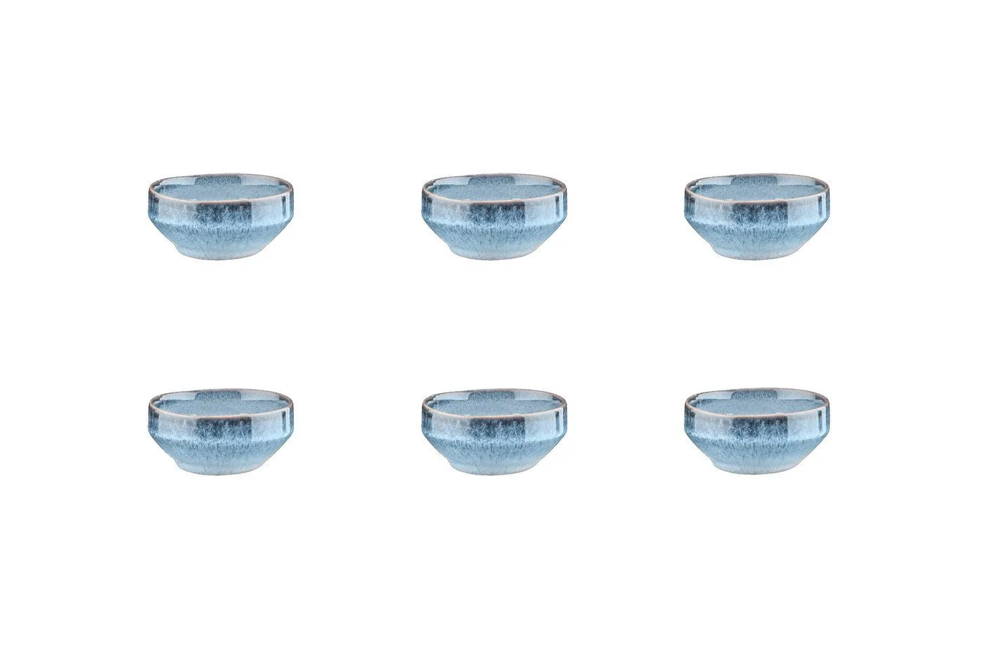 Bol en grès - 6 pièces Bleu