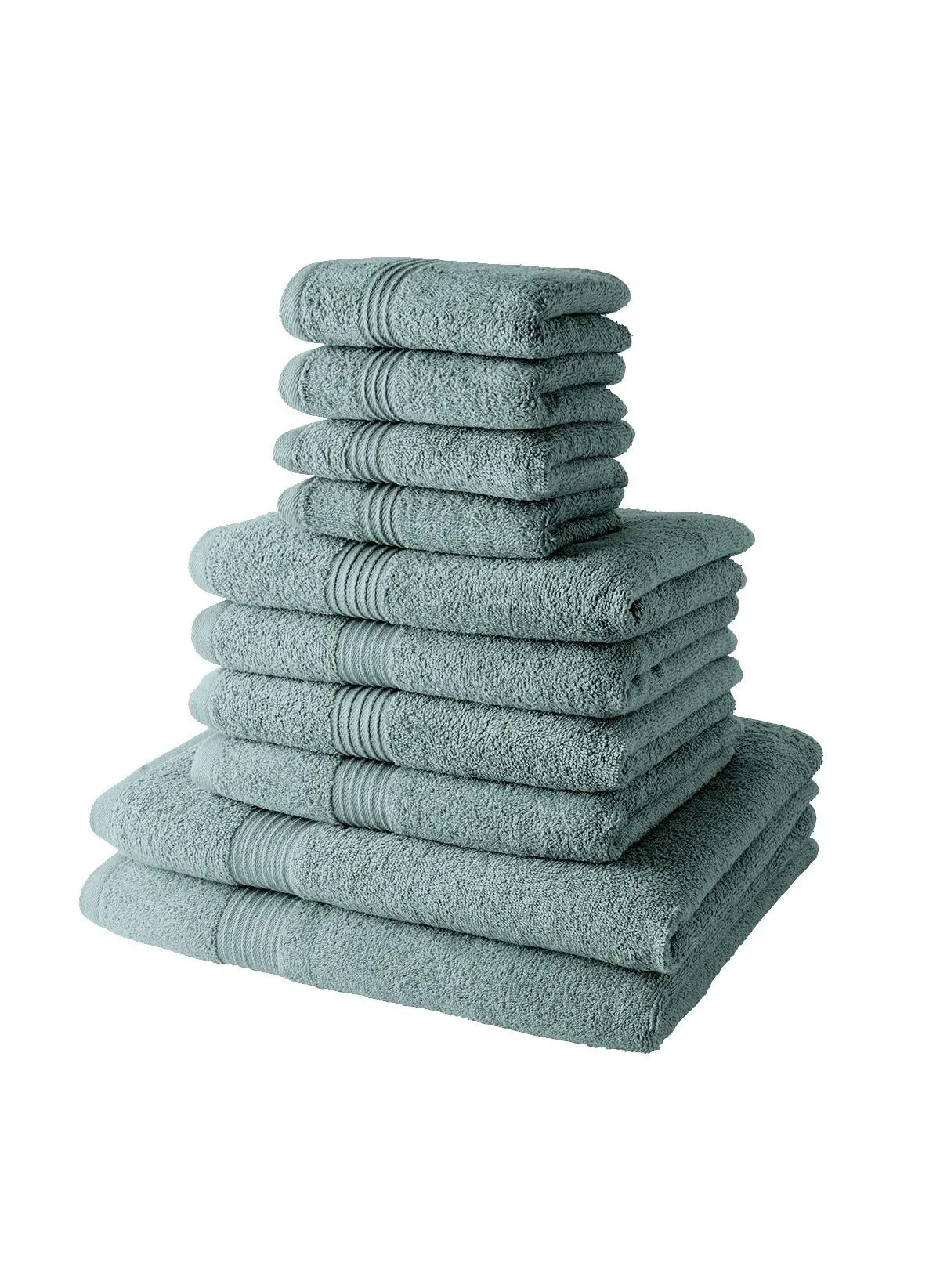 Lot de serviettes et draps de bain en coton Vert ESSENTIAL