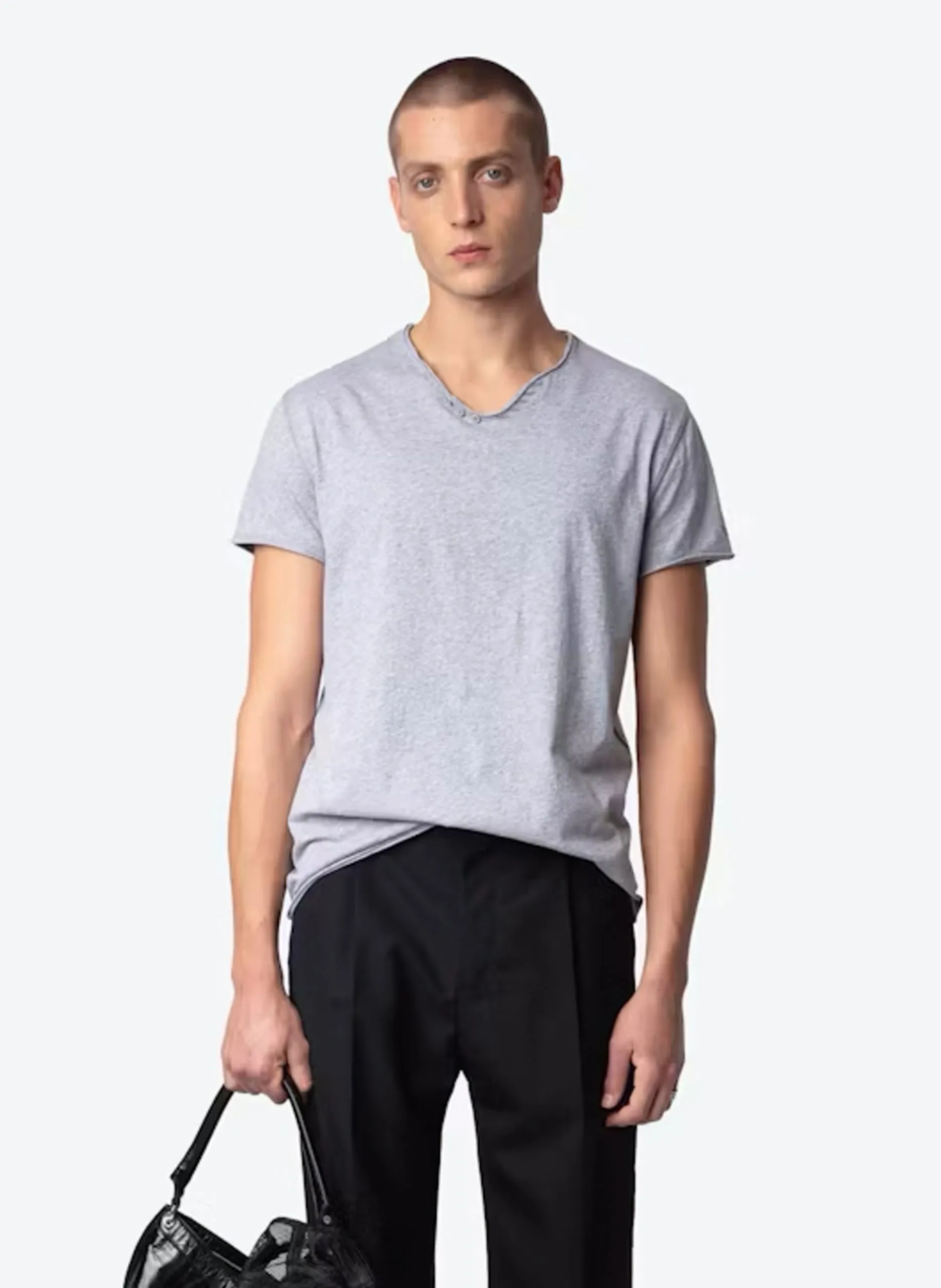 Tee-shirt droit en coton bio Gris MONASTIR
