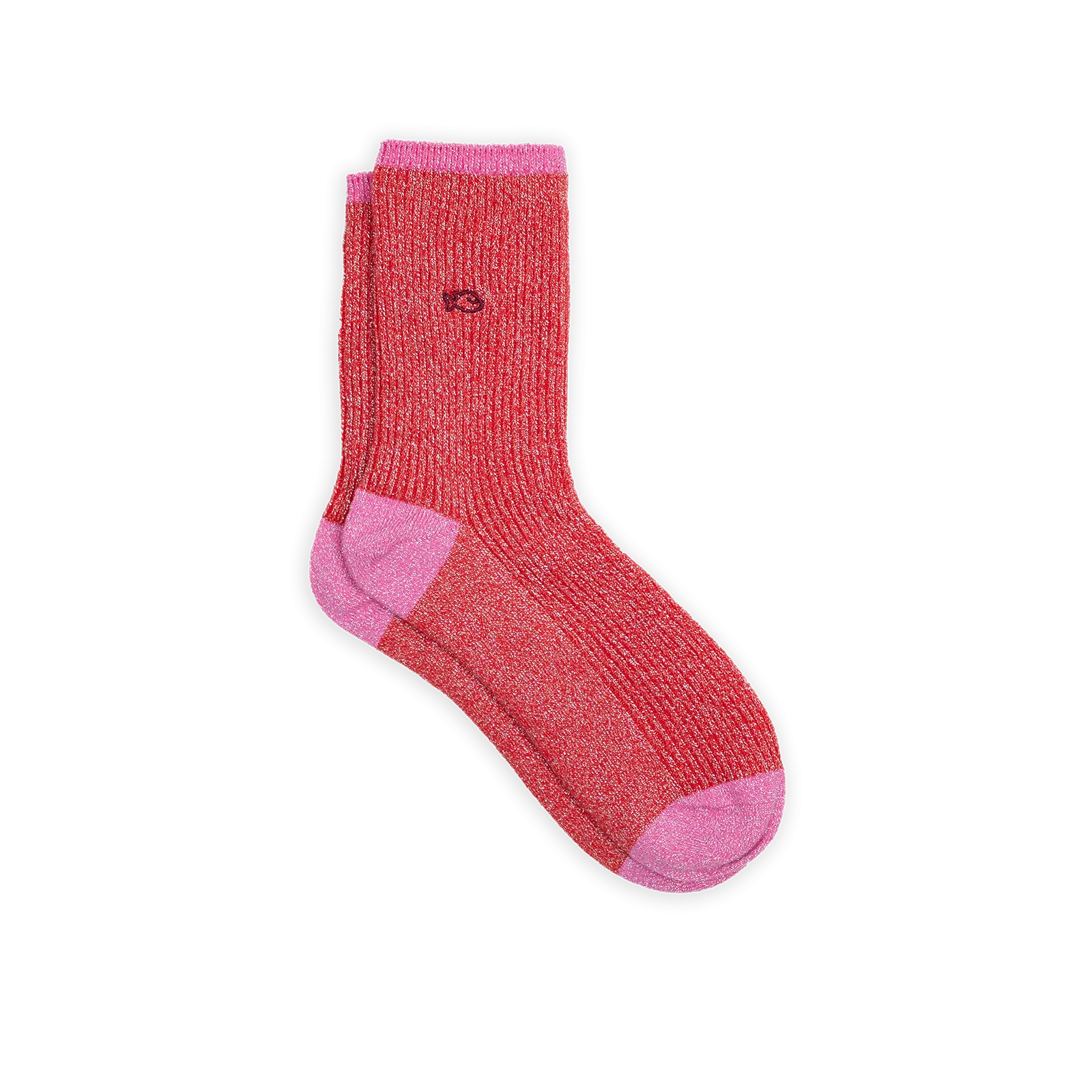 Chaussettes en coton peigné vintage Rouge