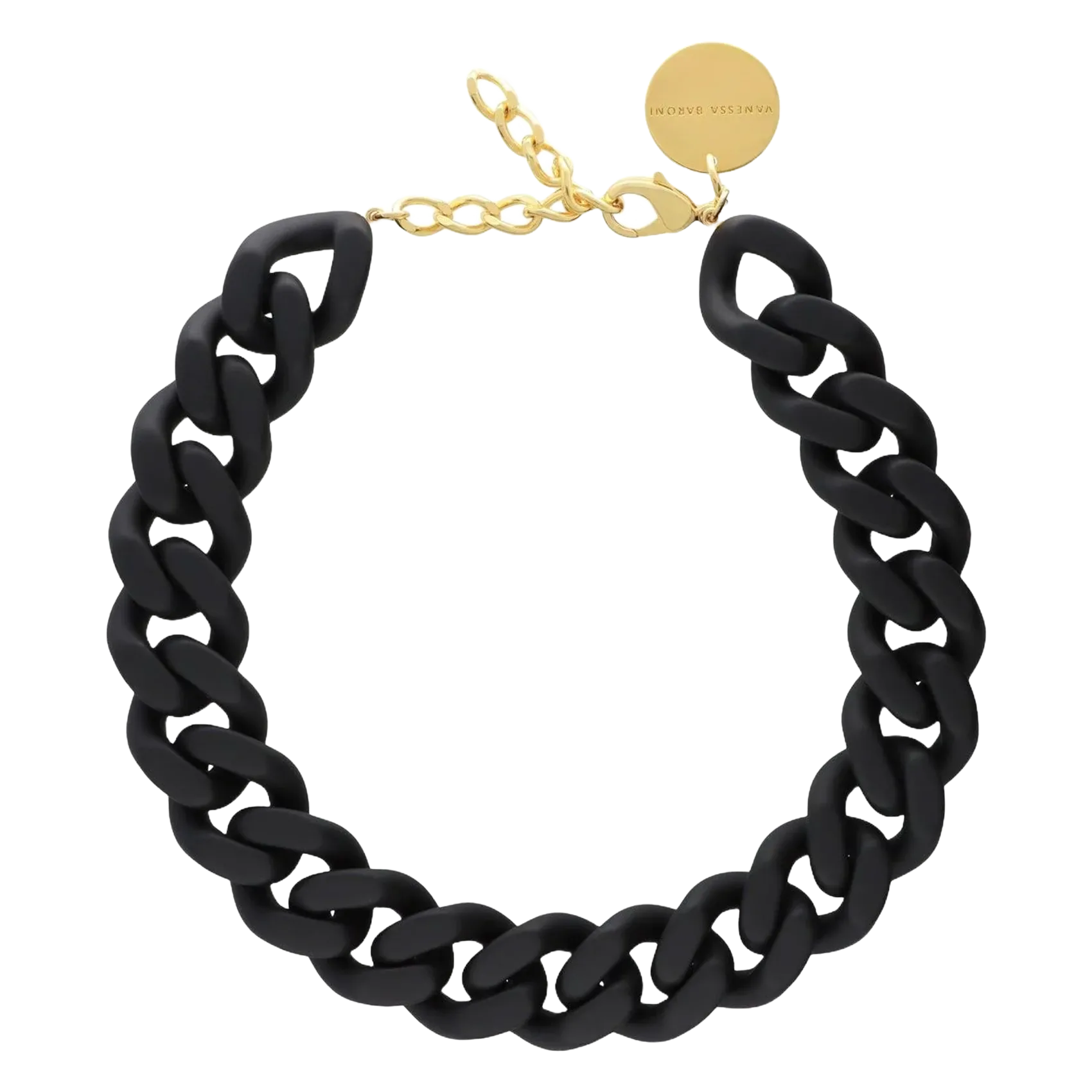 Collier à maillons Noir FLAT CHAIN