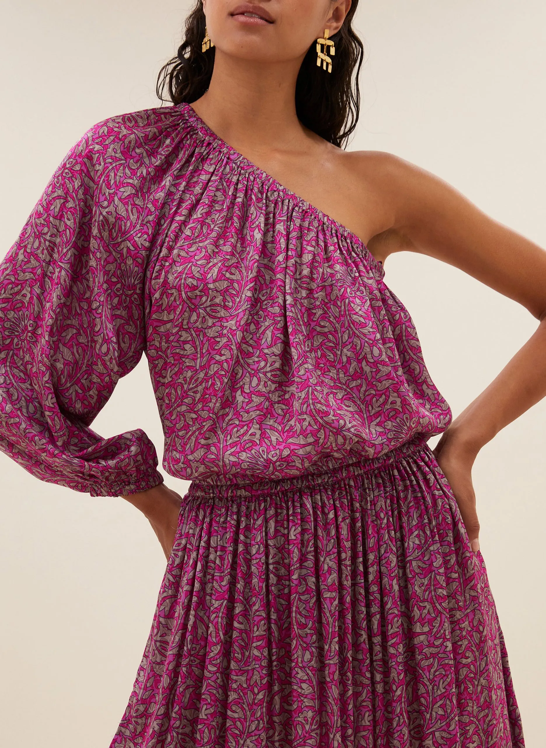 Blouse droite imprimée Violet STELLA