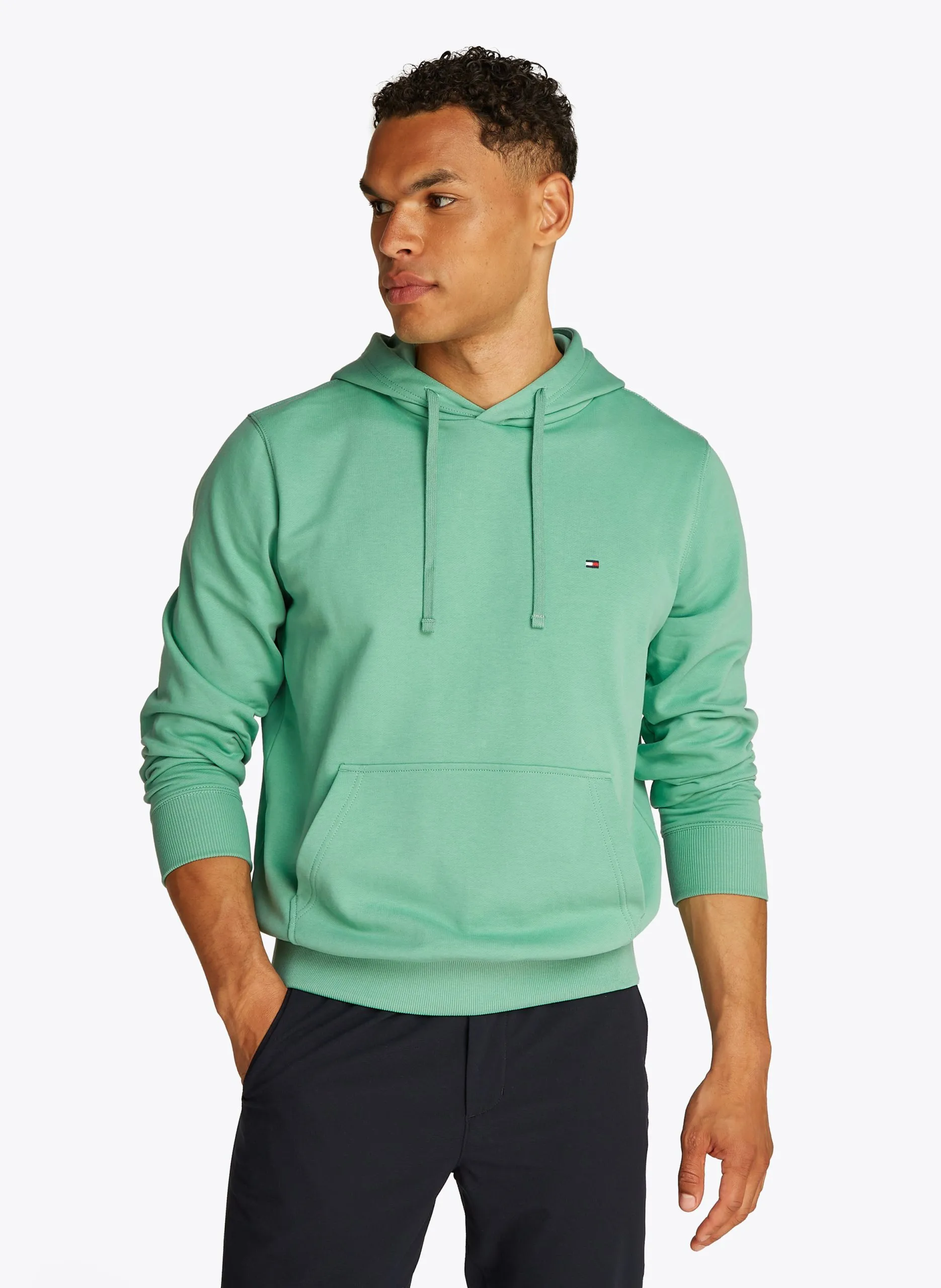 Sweat à capuche en coton Vert