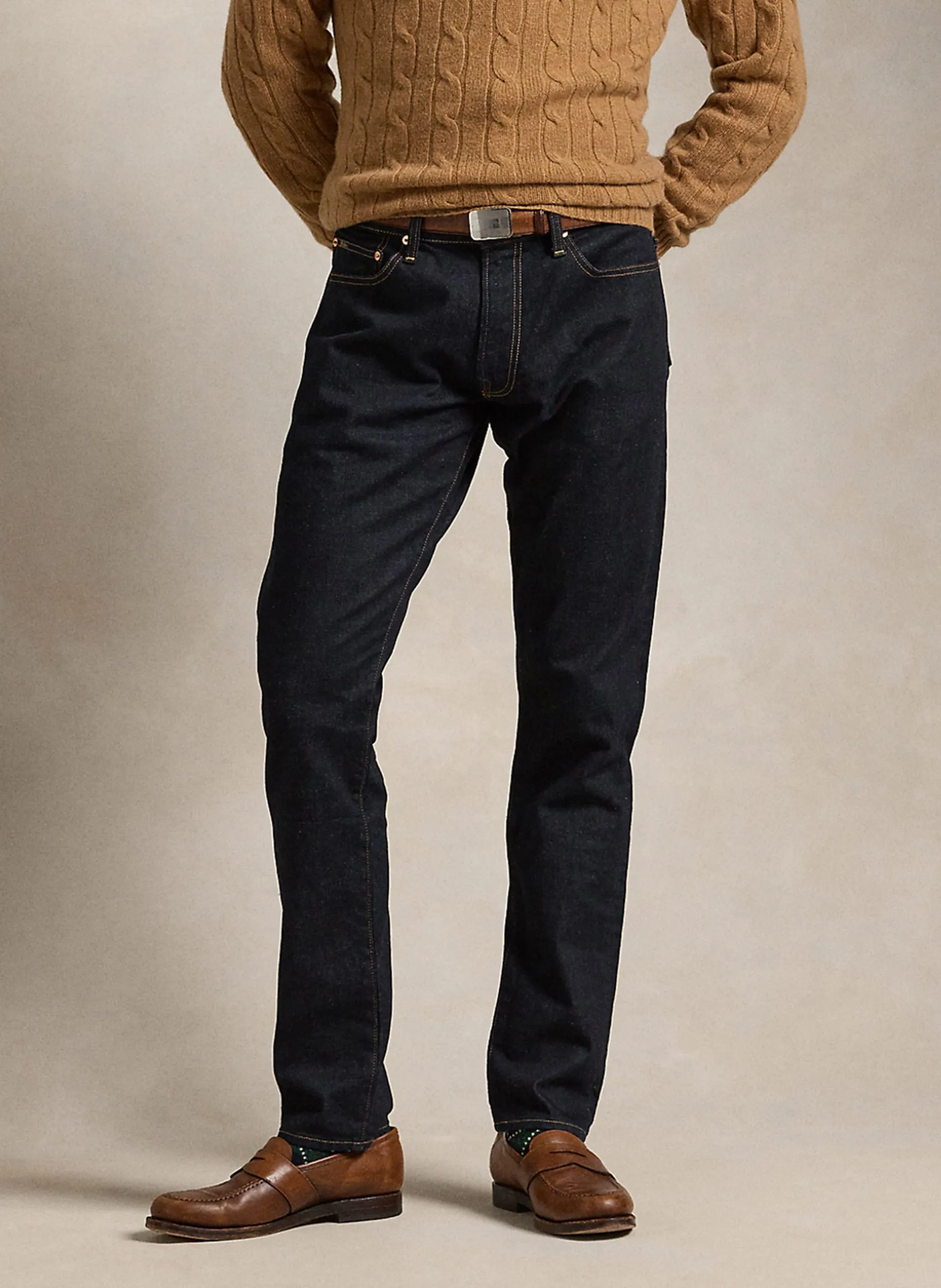 Jean slim fit en coton mélangé Bleu