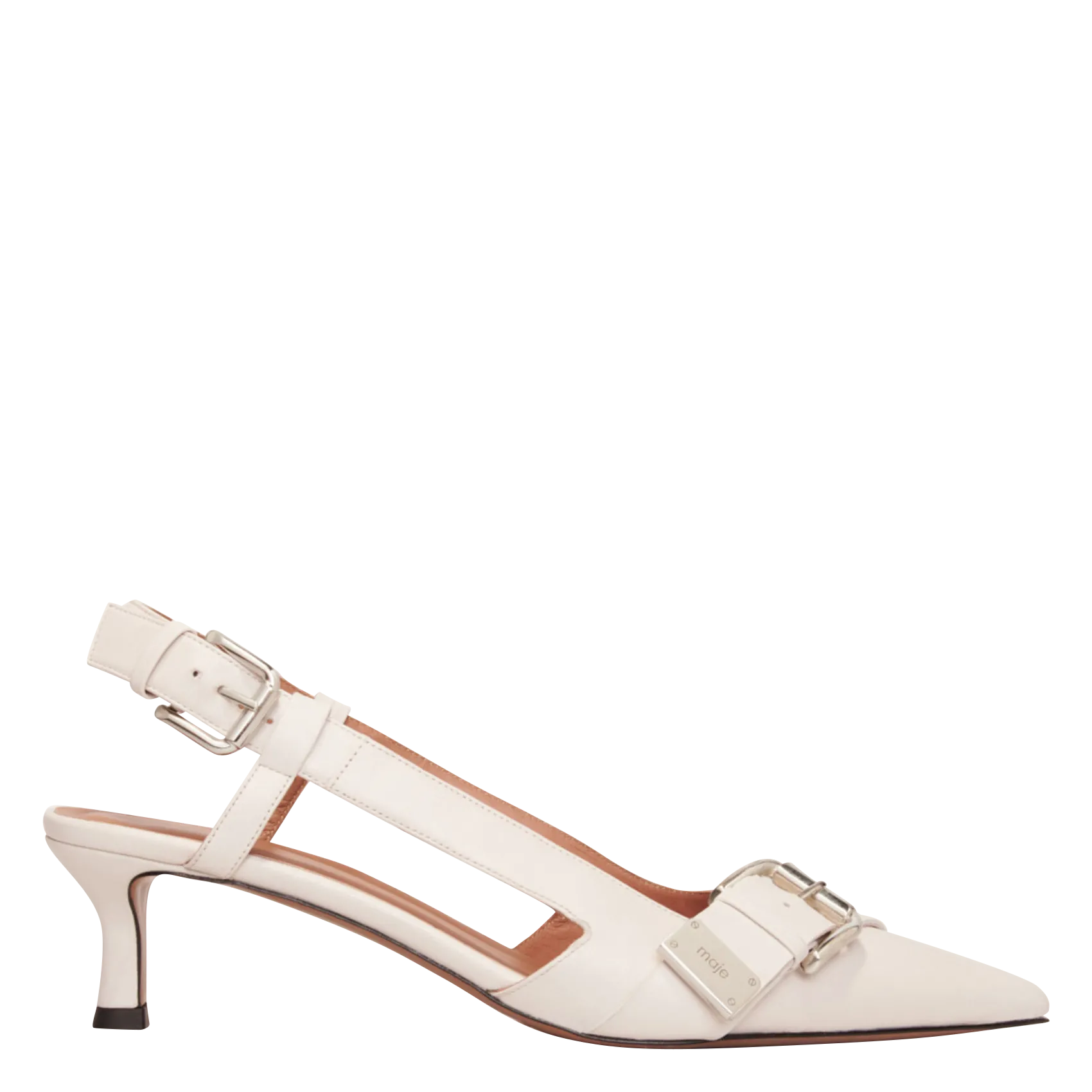 Slingback en cuir Blanc