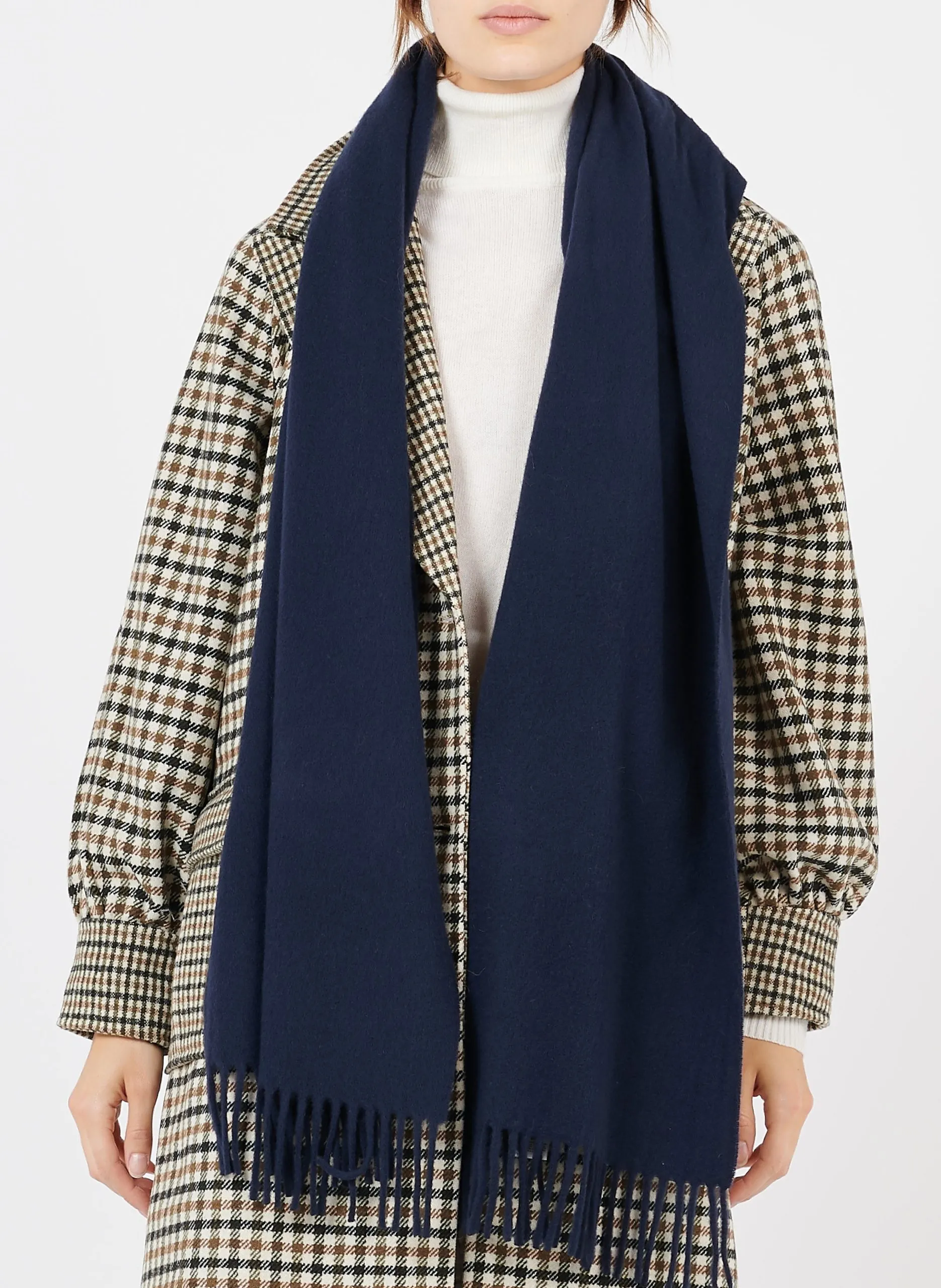 Echarpe brodée "french touch" en laine Bleu MENILMONTANT FRENCH TOUCH