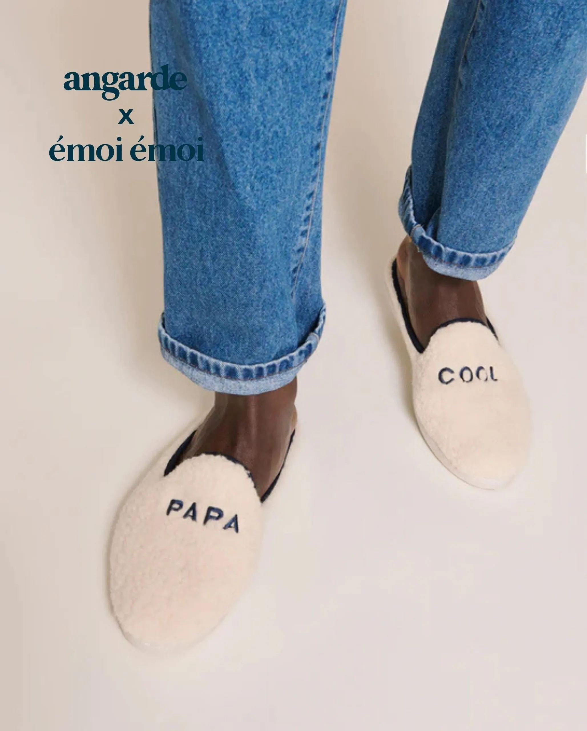 Mule homme papa cool, collab' x émoi émoi Blanc