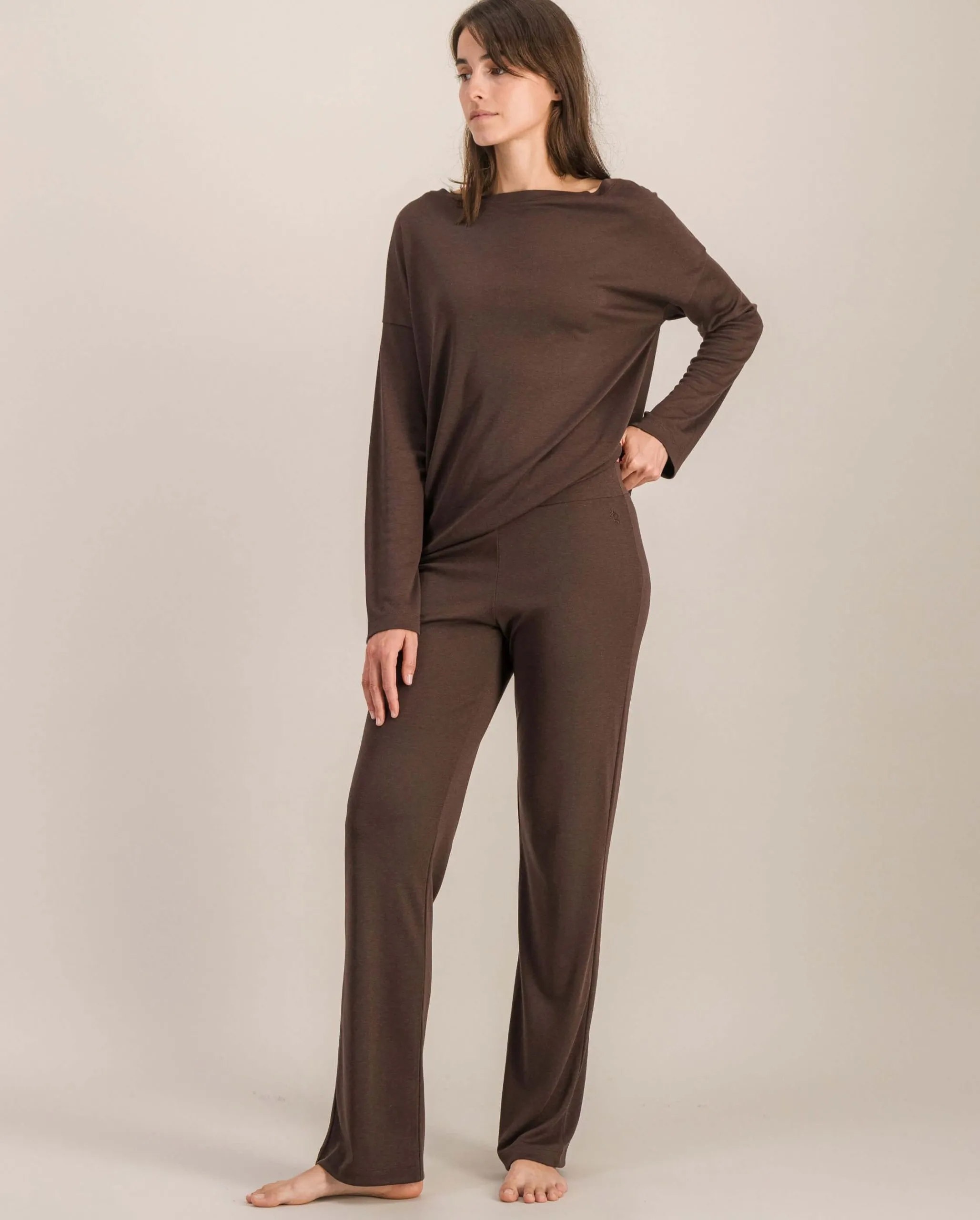 Bas de pyjama femme, chocolat Marron